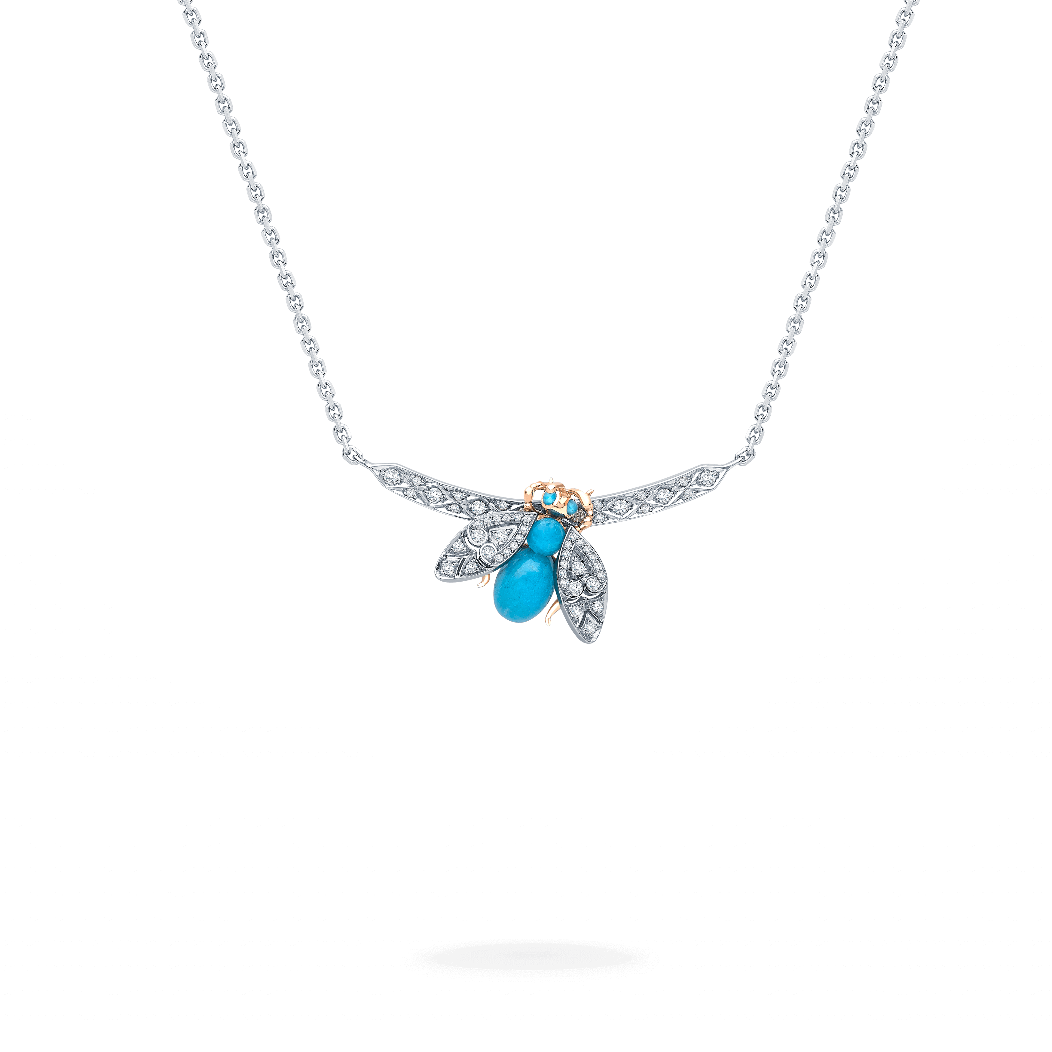 garrard Enchanted Palace Bug Turquoise and Diamond Pendant In 18ct White Gold