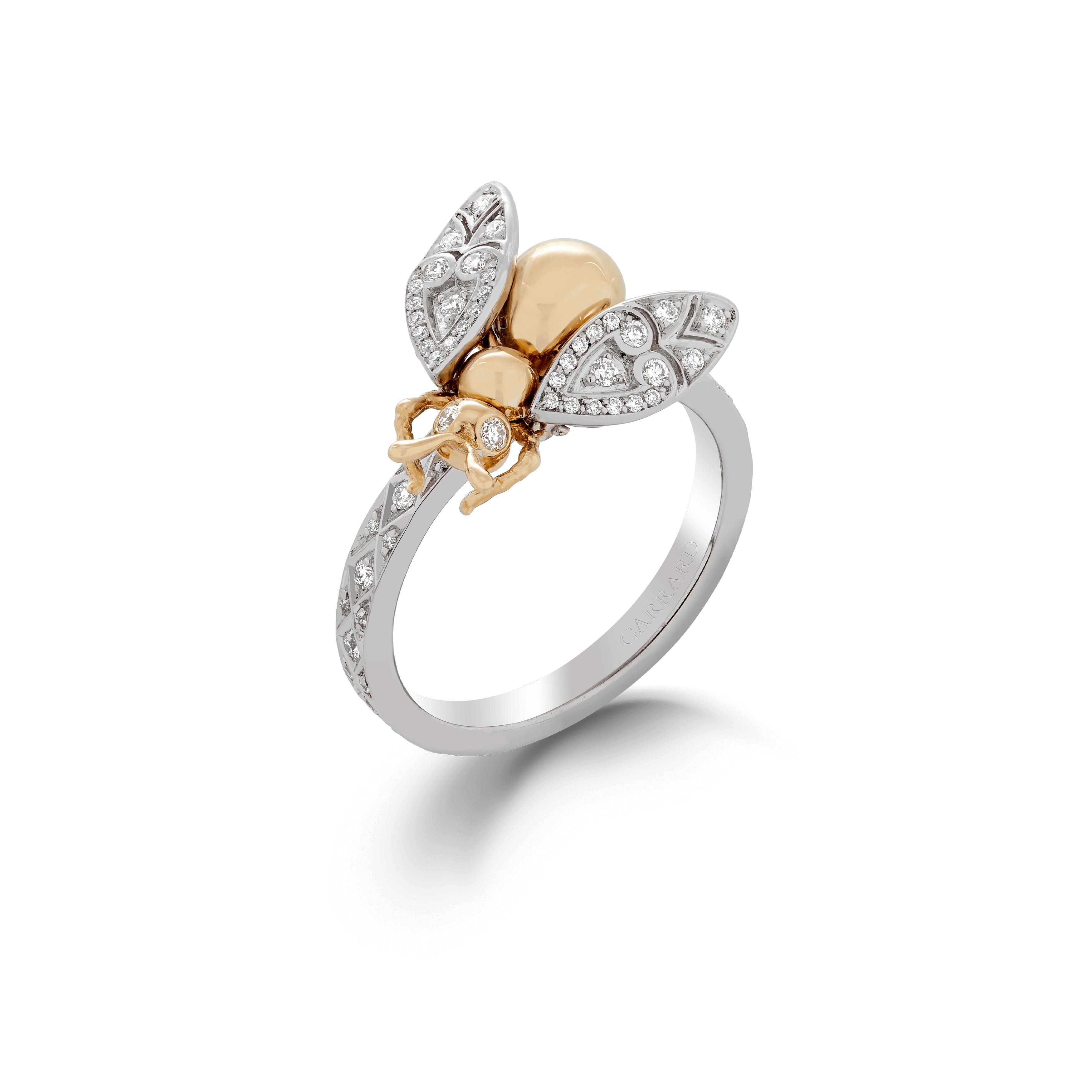 garrard Enchanted Palace Mini Icons Diamond Ring In 18ct Yellow and White Gold
