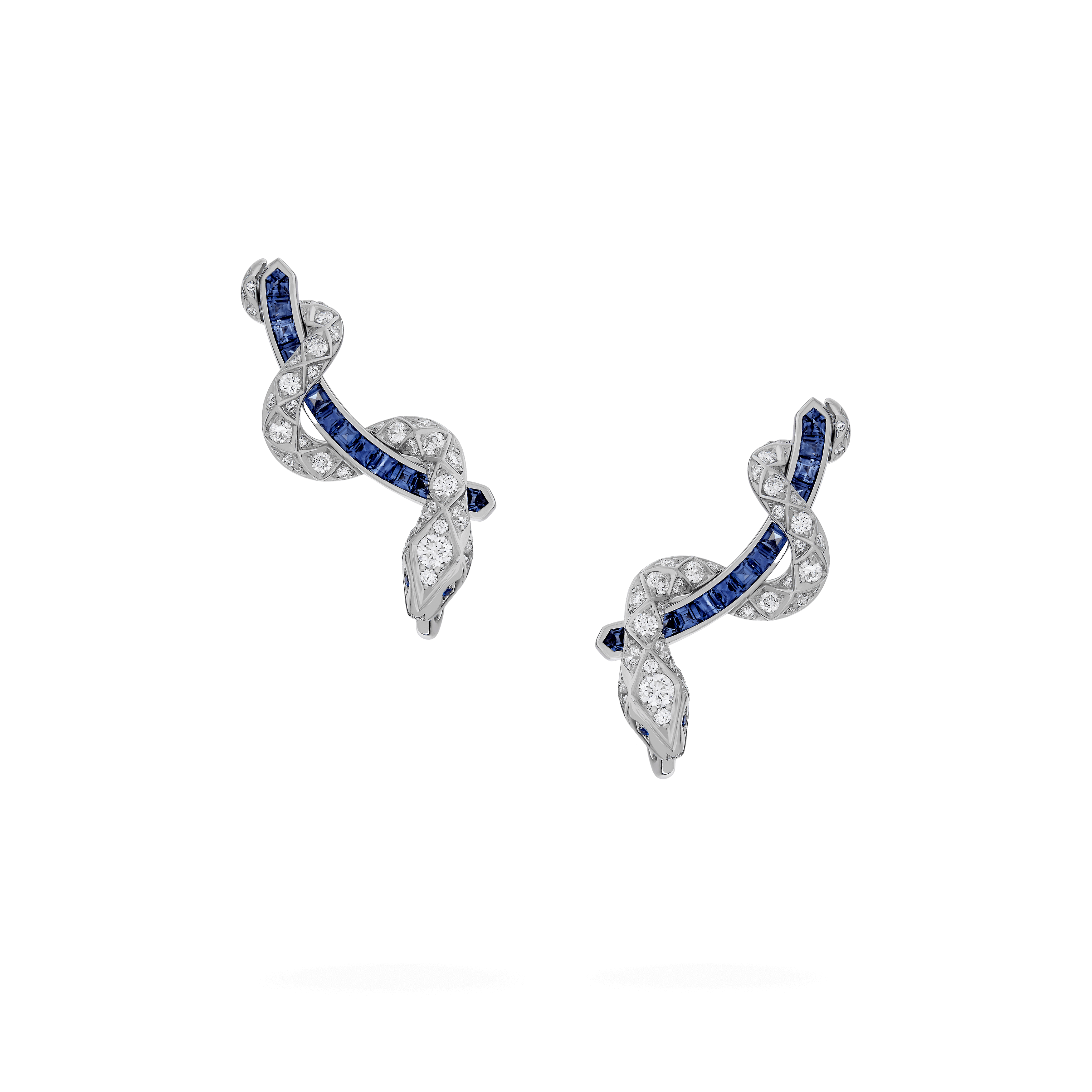 garrard Enchanted Palace Serpent Sapphire and Diamond Ear Climbers In 18ct White Gold