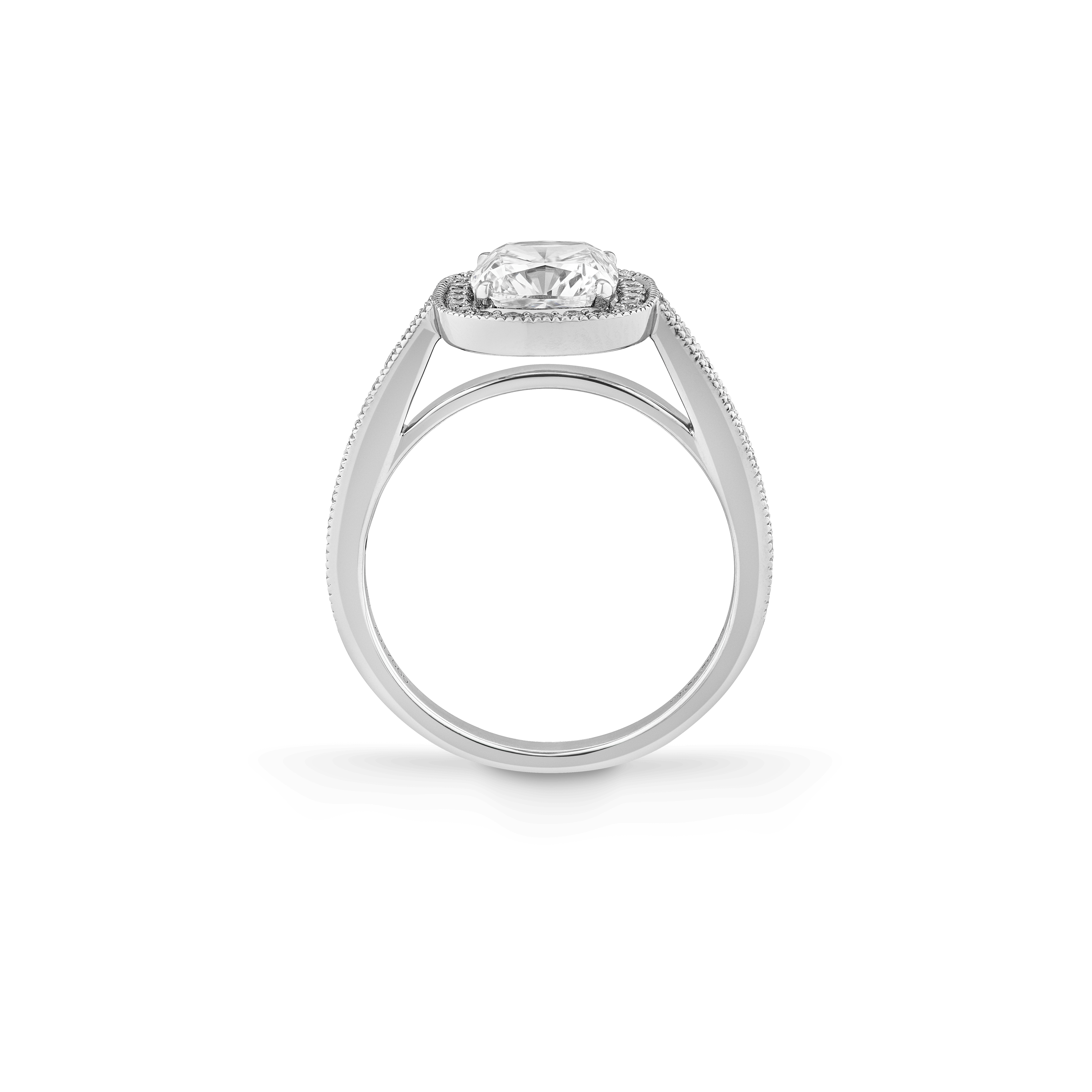 Garrard Evermore Cushion Cut Diamond Halo Engagement Ring In Platinum With Diamonds