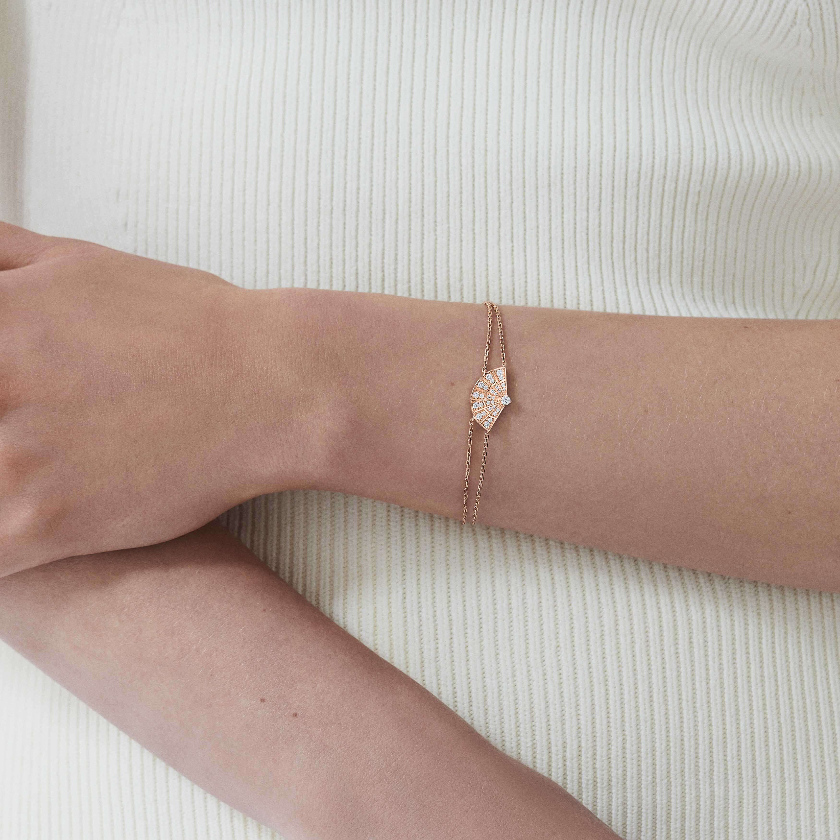 Garrard Fanfare Symphony Mini Icons Diamond Bracelet In 18ct Rose Gold