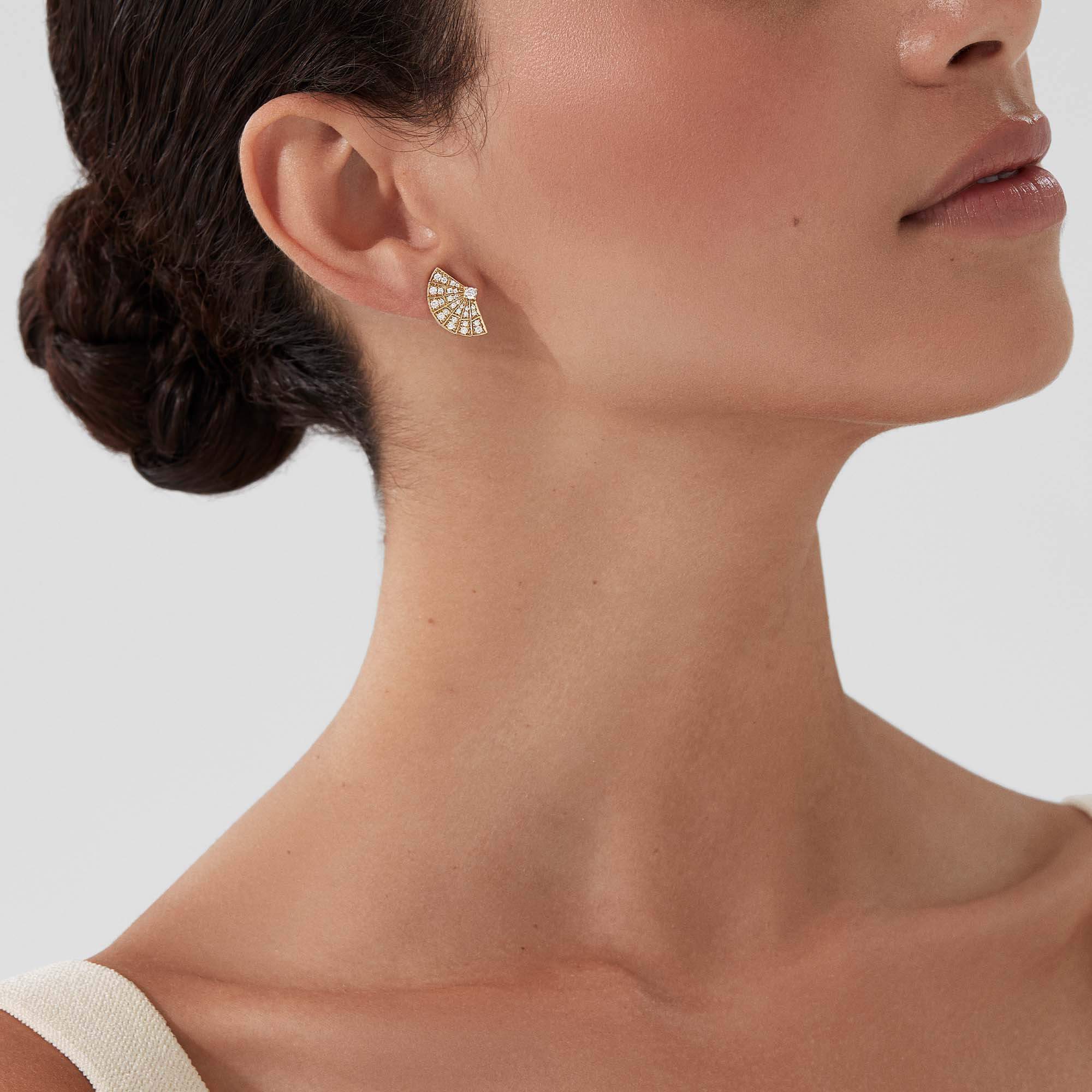Garrard Fanfare Symphony Mini Icons Diamond Earrings In 18ct Yellow Gold