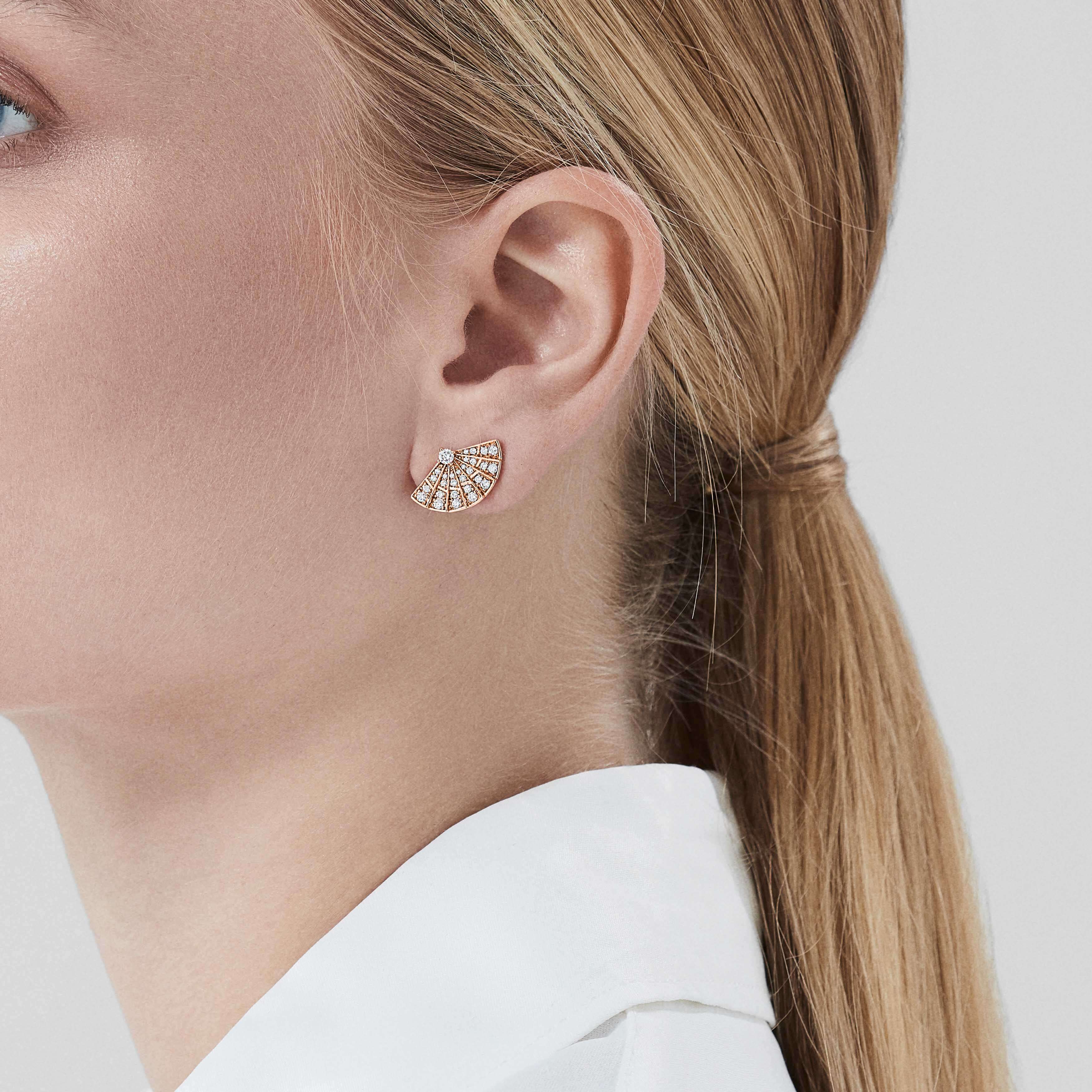Garrard Fanfare Symphony Mini Icons Diamond Earrings In 18ct Rose Gold