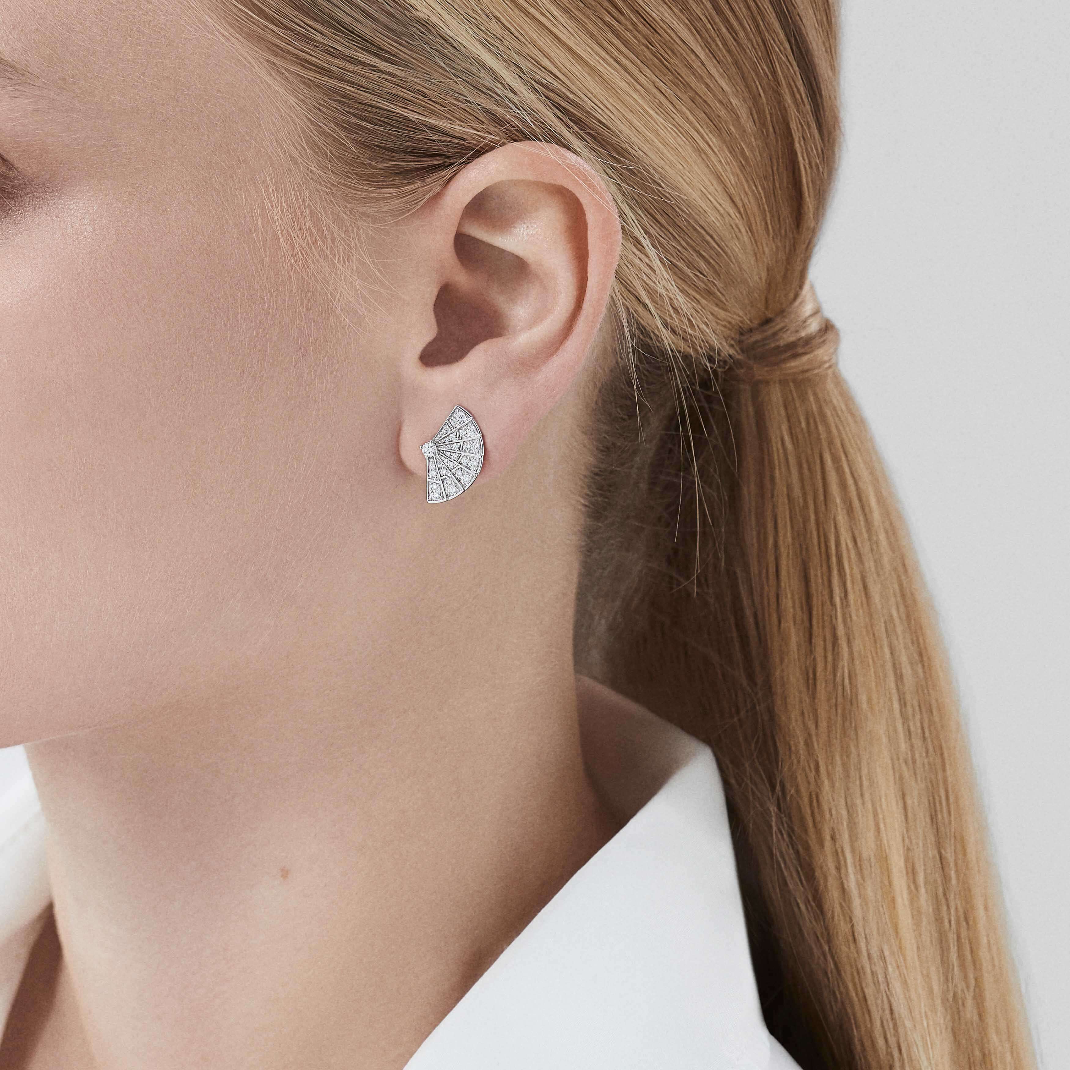 Garrard Fanfare Symphony Mini Icons Diamond Earrings In 18ct White Gold