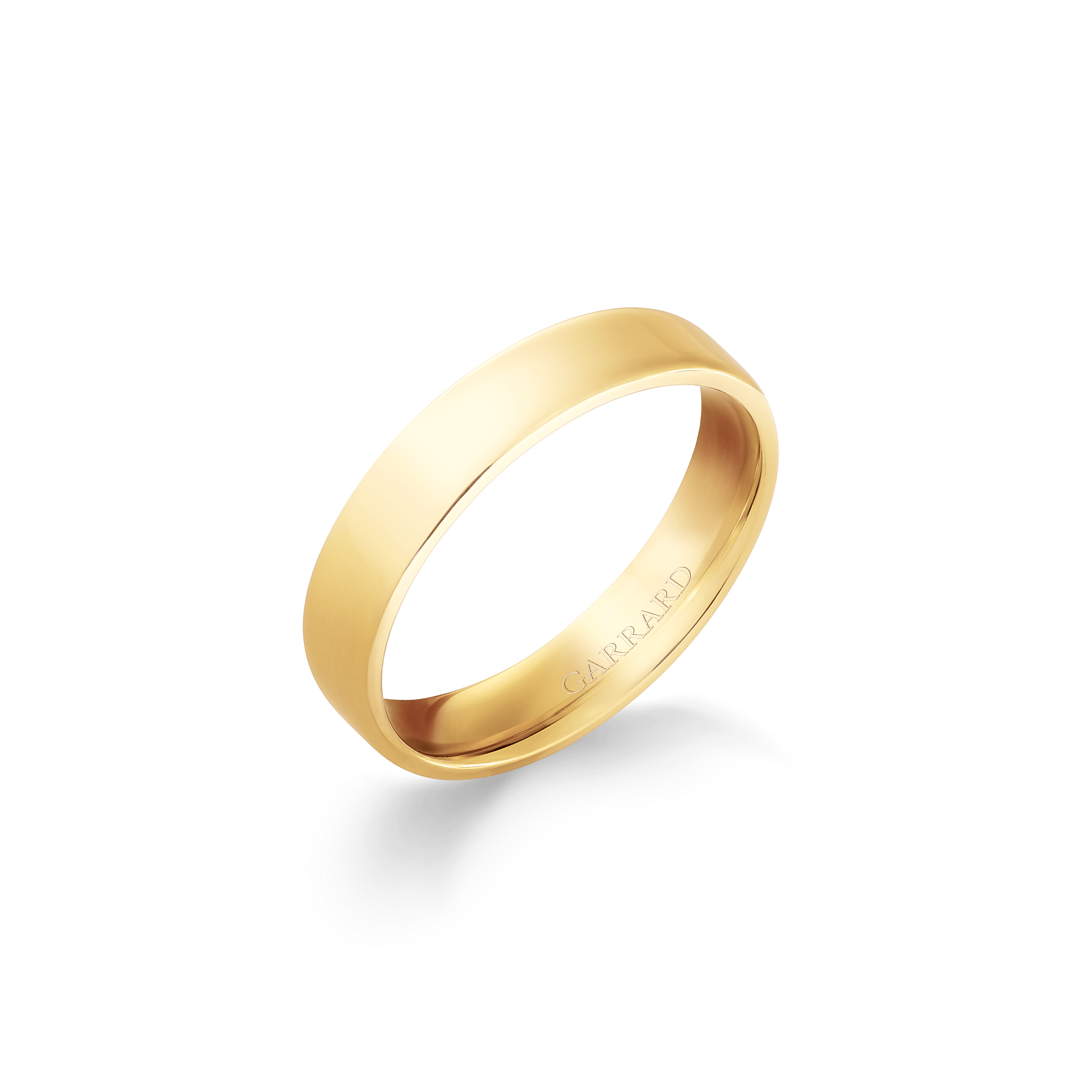 garrard Flat Court Softened Edges Wedding Ring in 18ct Yellow Gold 5mm