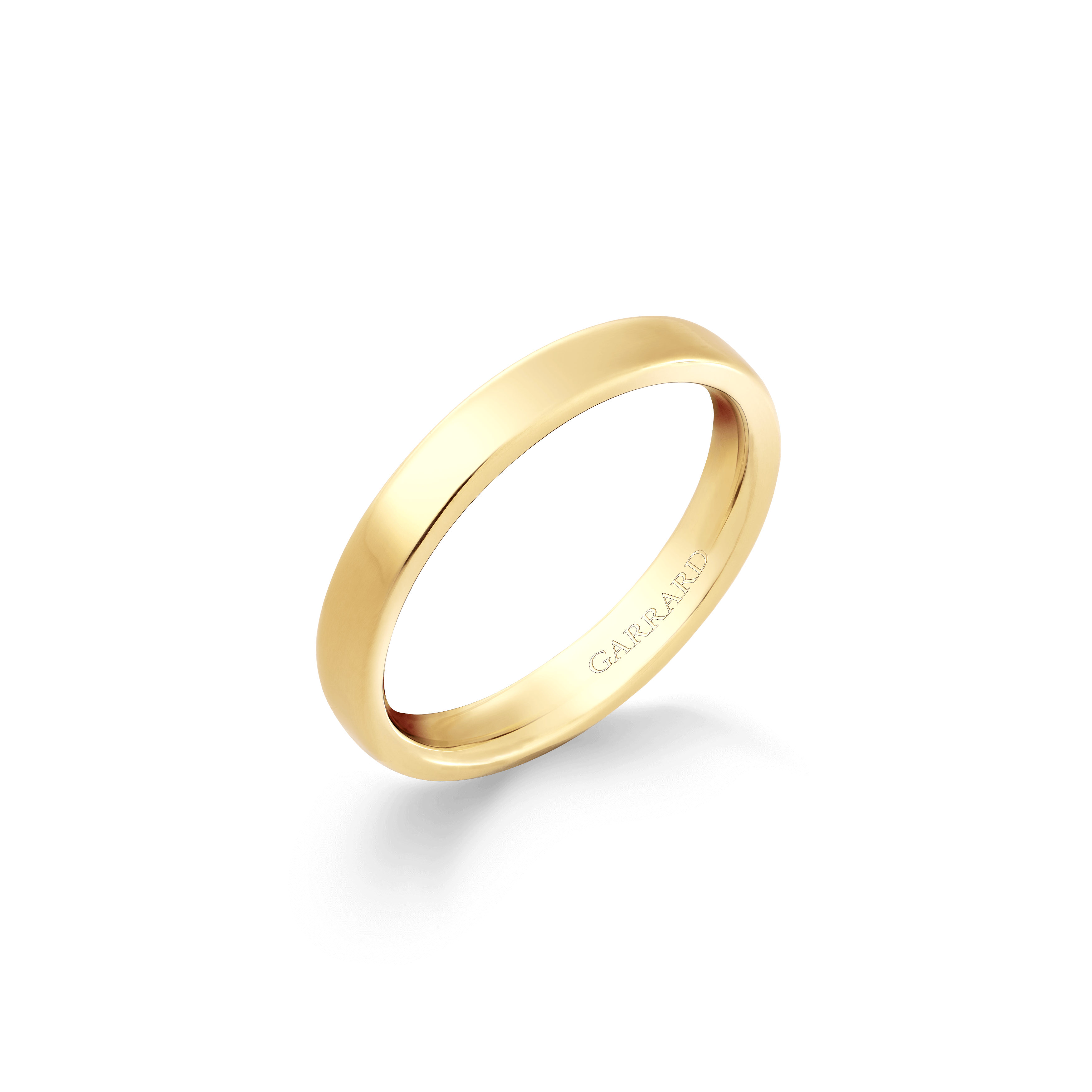 garrard Flat Court Softened Edges Wedding Ring in 18ct Yellow Gold 3mm