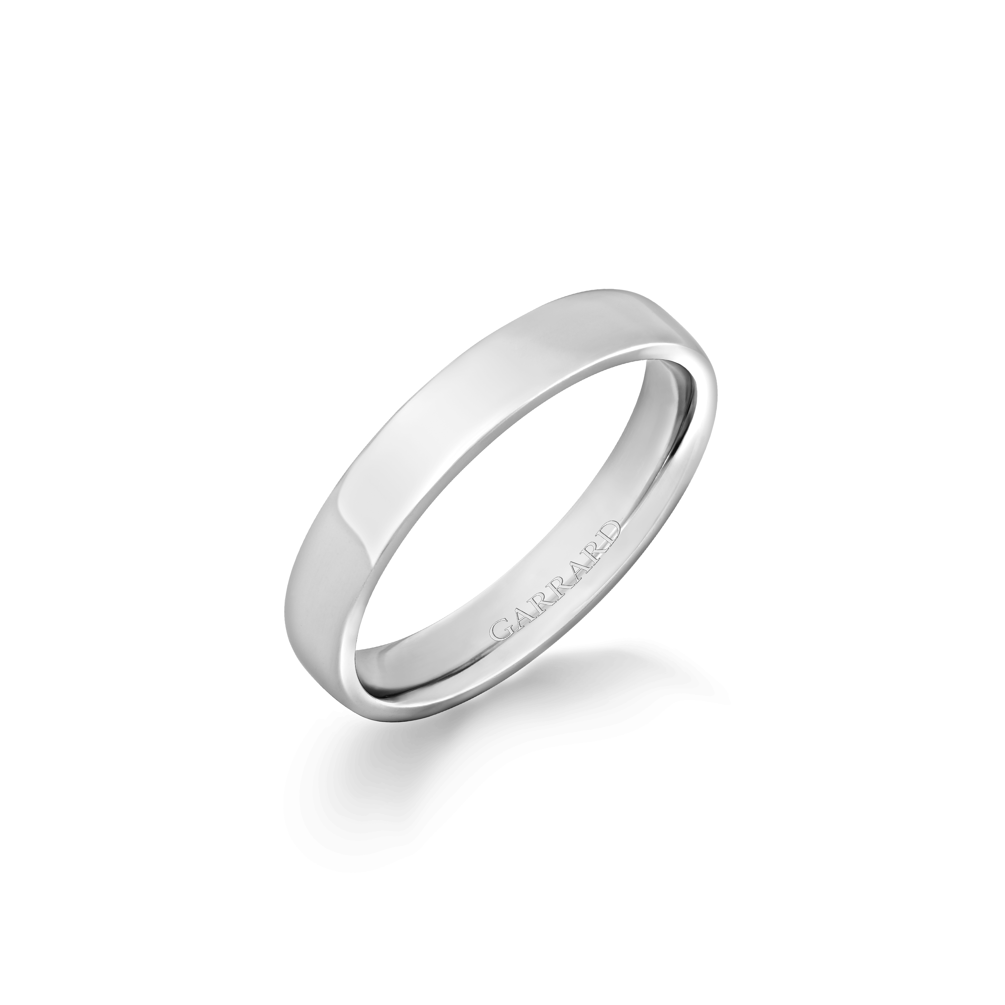 garrard Flat Court Softened Edges Wedding Ring in Platinum 4mm