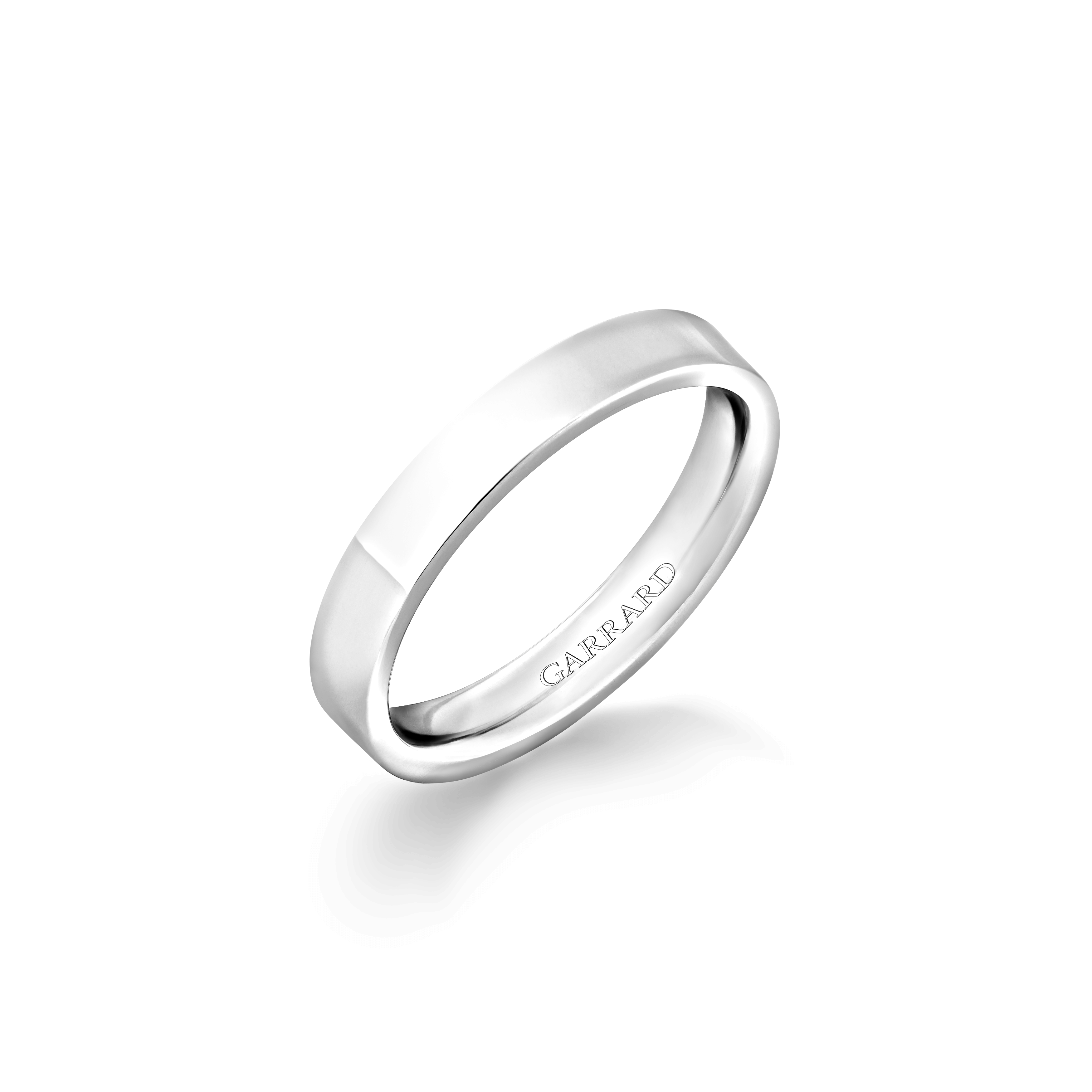 garrard Flat Court Wedding Ring in Platinum 3mm