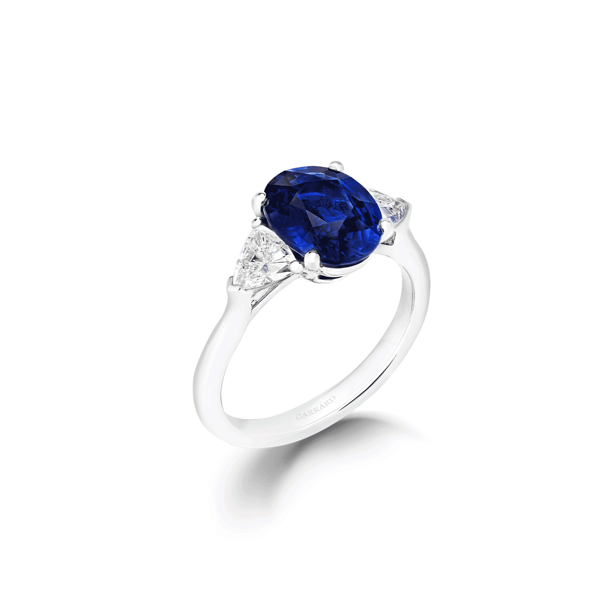 garrard Jewelled Vault 2.87ct Oval Royal Blue Sapphire and Diamond Ring In Platinum