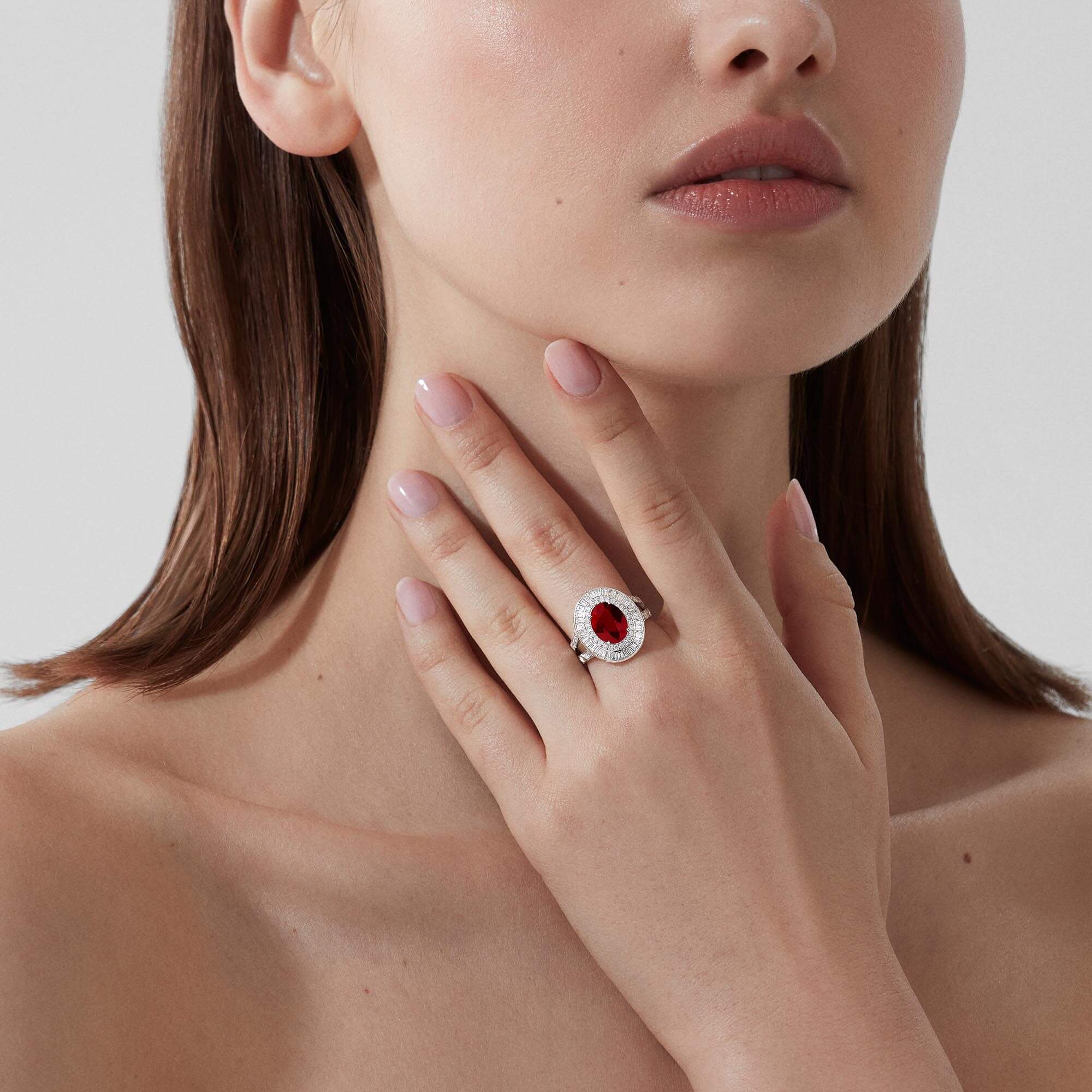 Garrard Jewelled Vault 2.96ct Oval Pigeon’s Blood Ruby And Diamond High Jewellery Ring In 18ct White Gold
