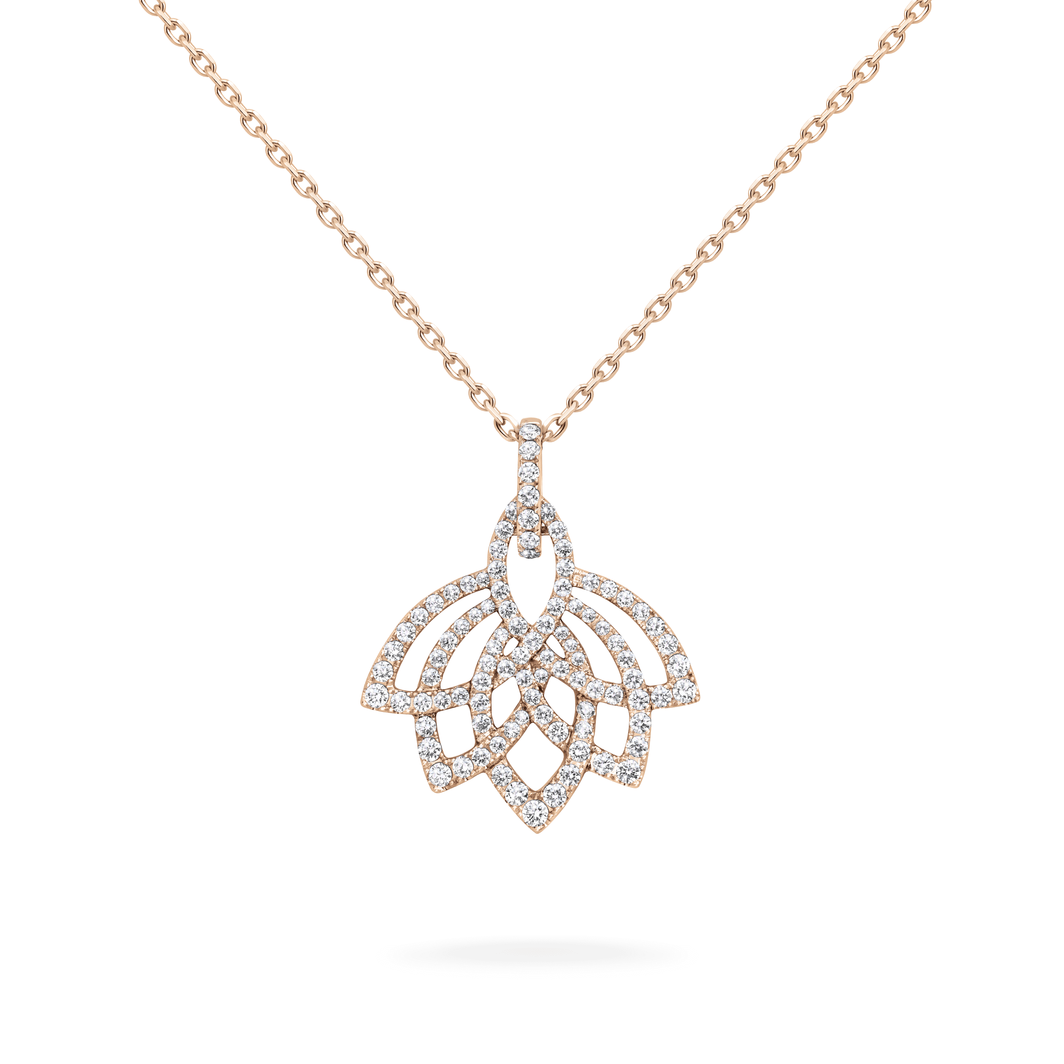 garrard Lotus Blossom Diamond Pendant In 18K Rose Gold