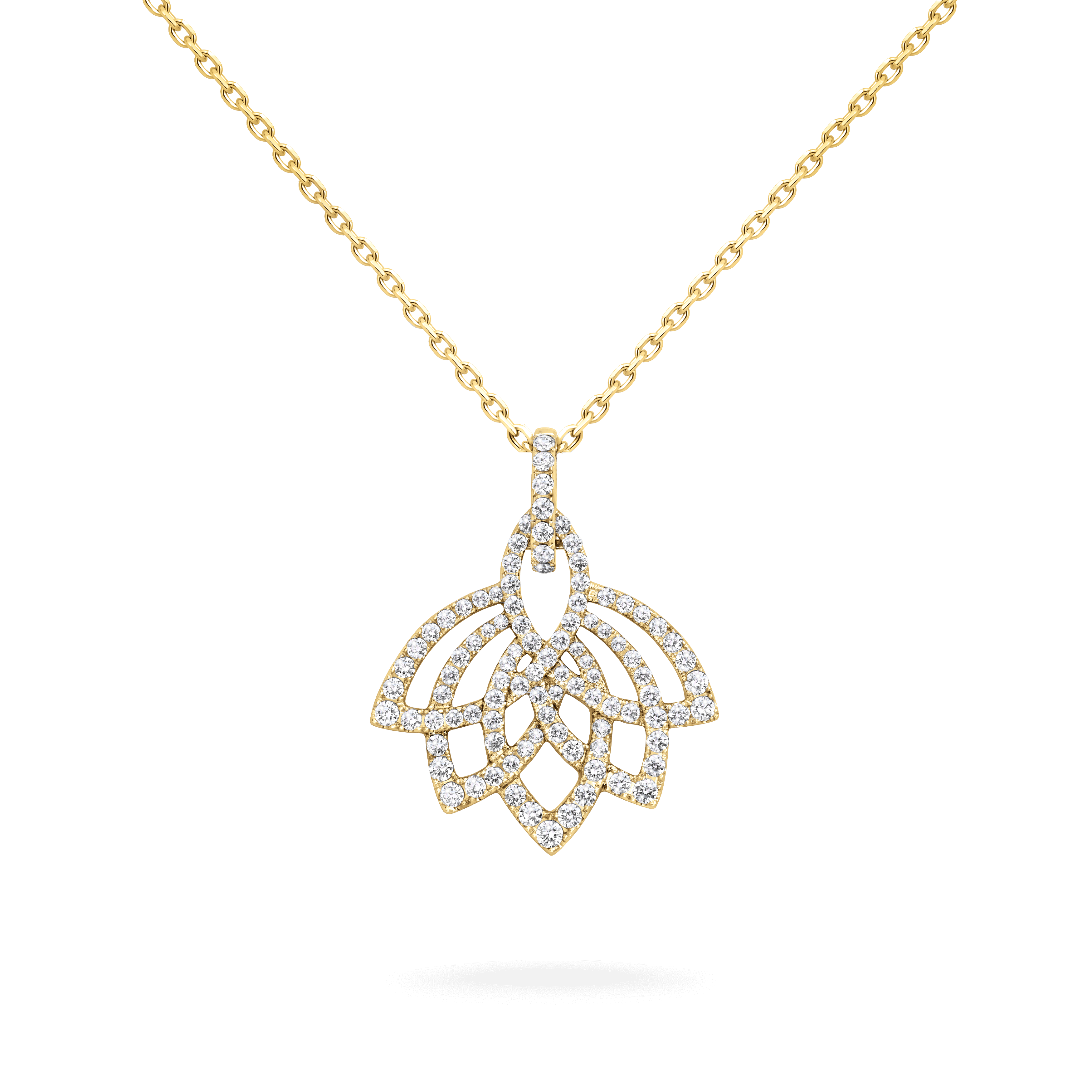 garrard Lotus Blossom Diamond Pendant In 18K Yellow Gold garrard Lotus Blossom Diamond Pendant In 18K Yellow Gold