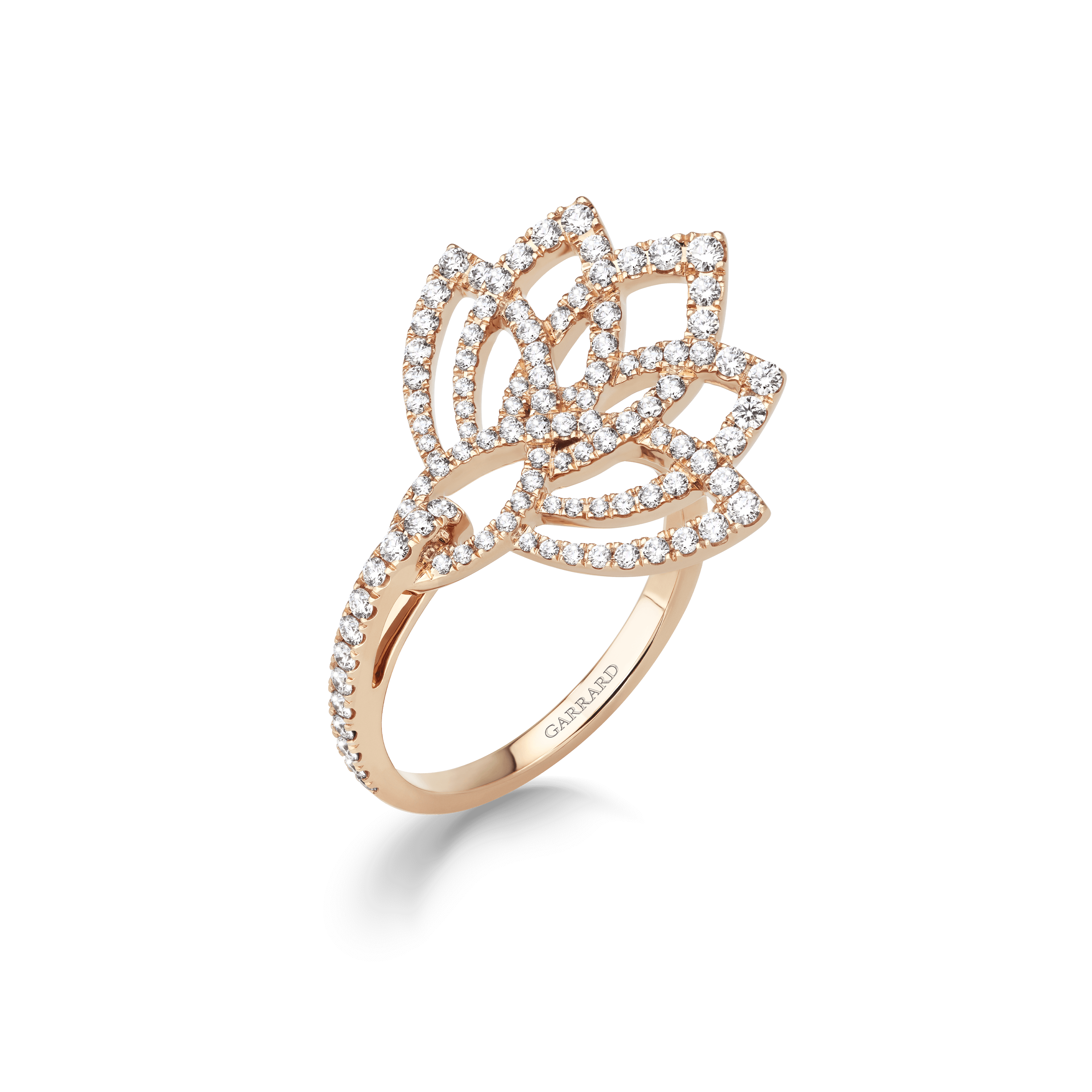 garrard Lotus Blossom Diamond Ring In 18K Rose Gold