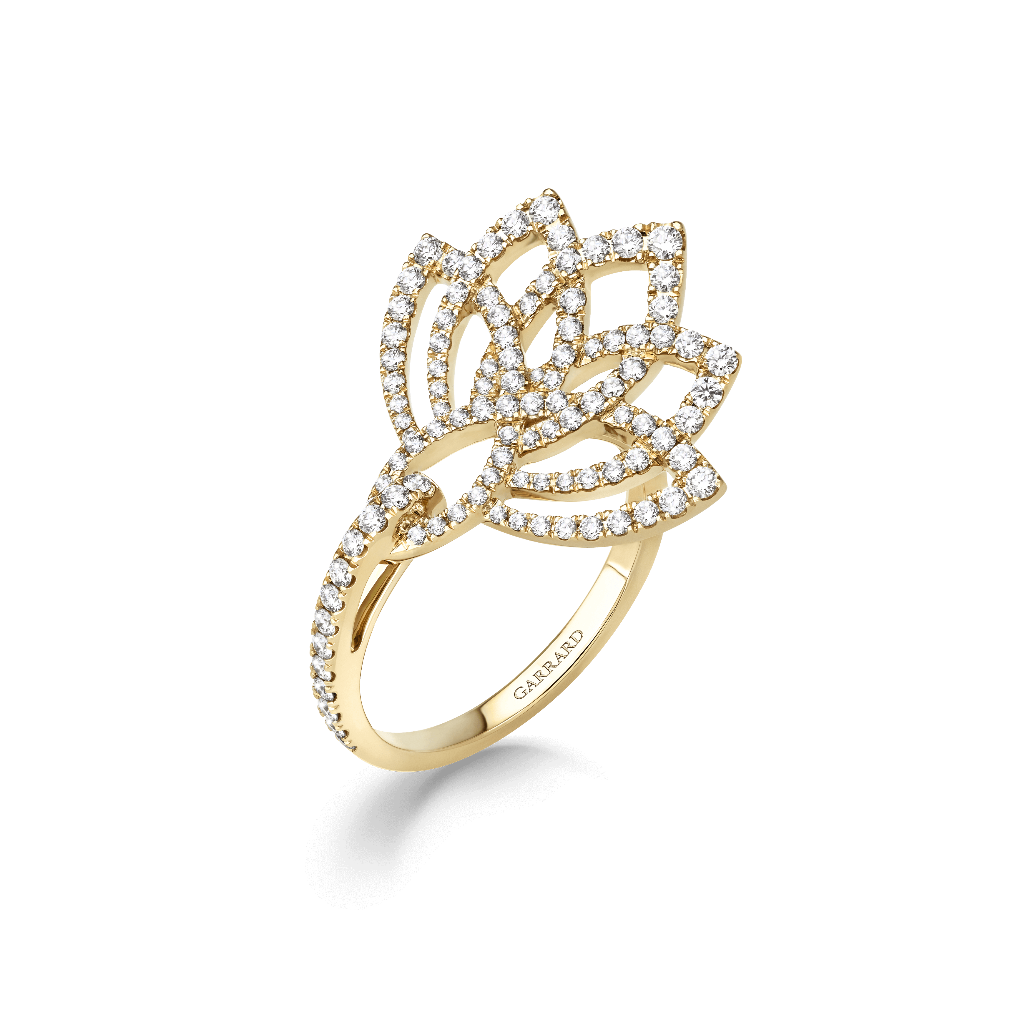 garrard Lotus Blossom Diamond Ring In 18K Yellow Gold