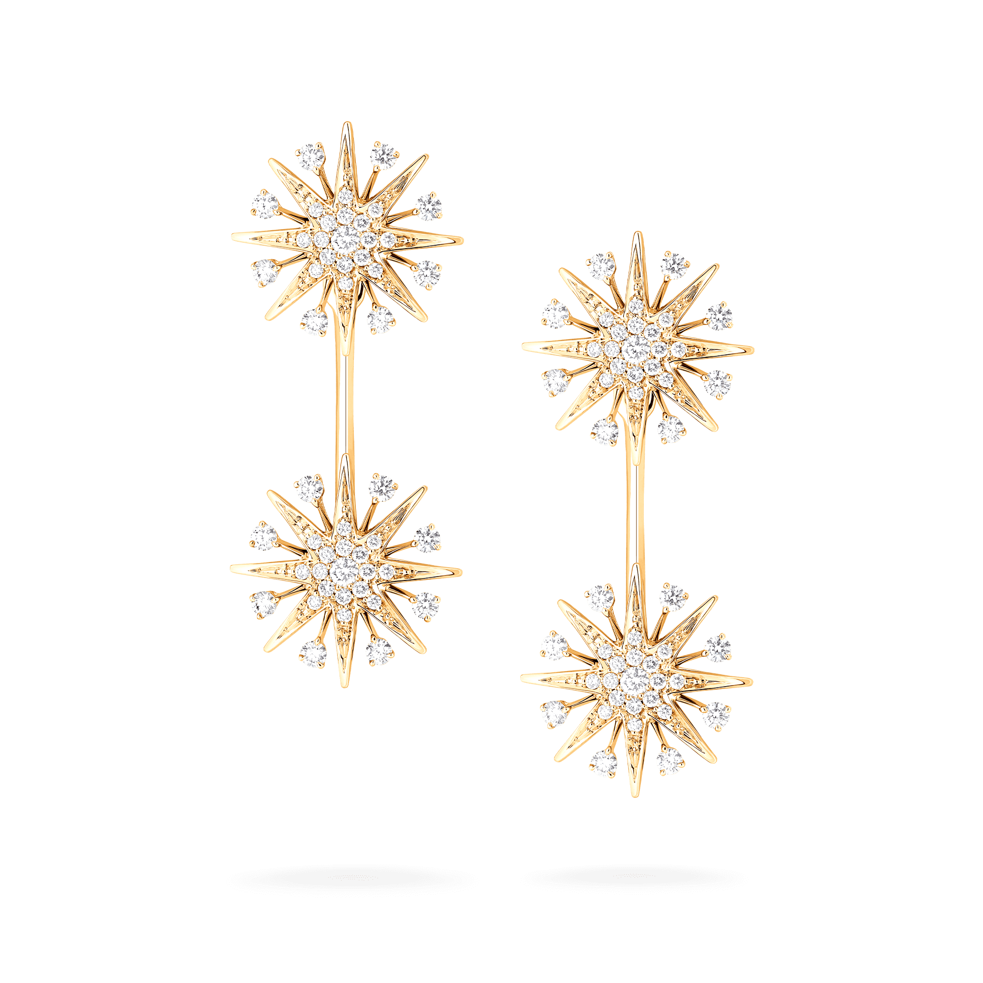 garrard Starlight Diamond Drop Jacket Earrings In 18ct Yellow Gold