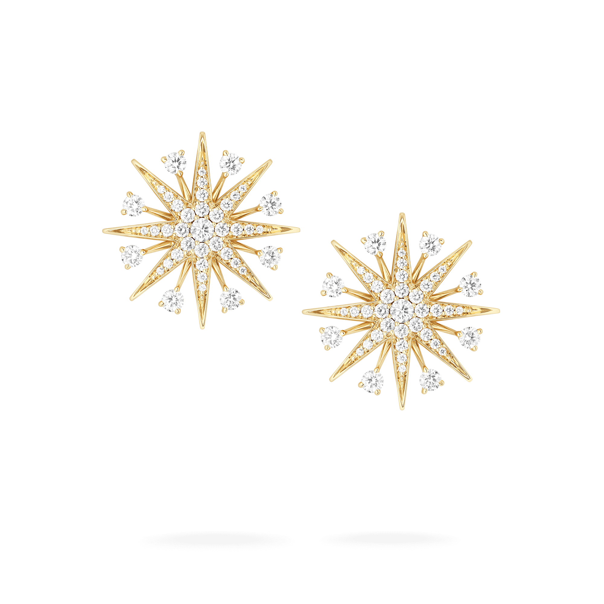 garrard Starlight Diamond Stud Earrings In 18ct Yellow Gold