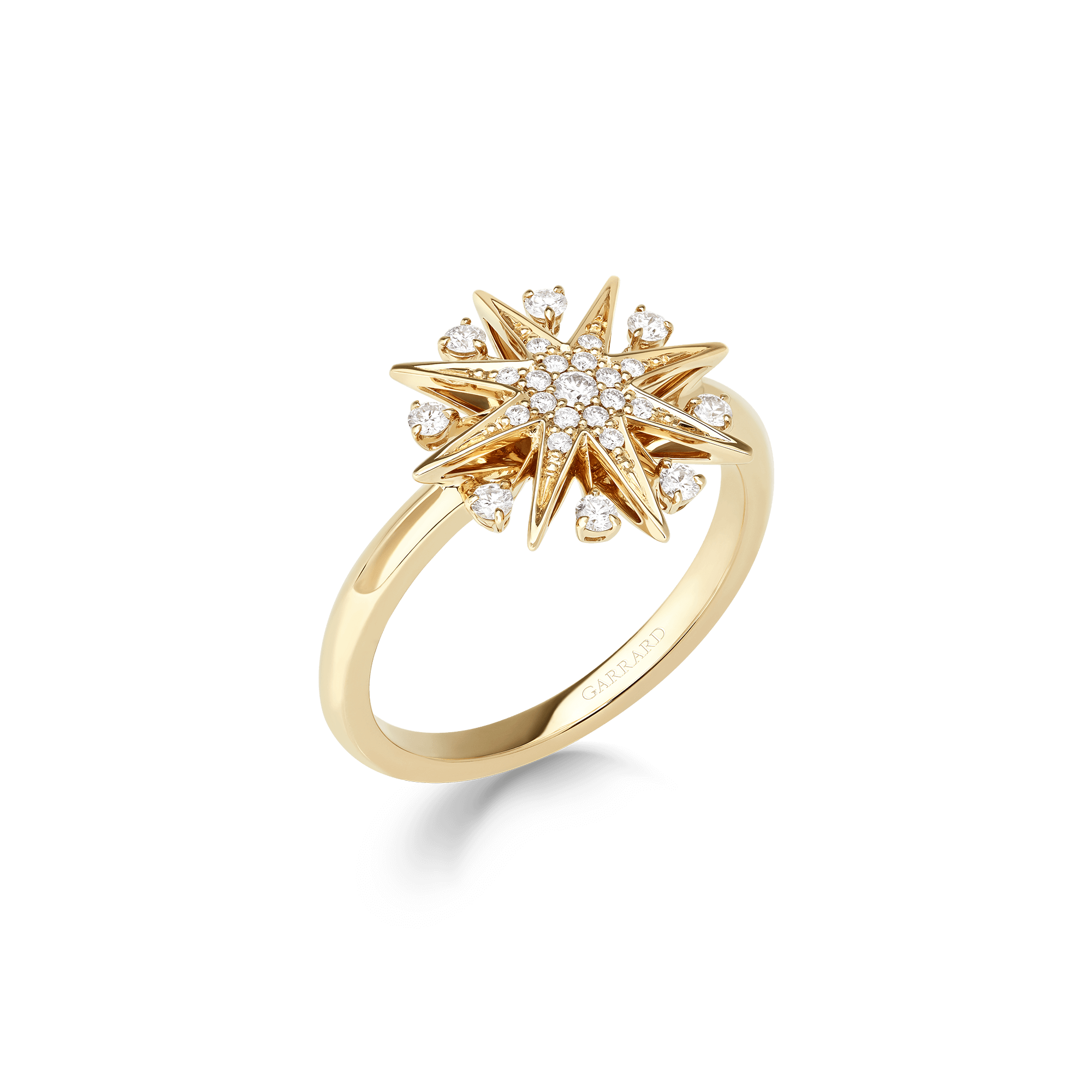 garrard Starlight Mini Icons Diamond Ring In 18ct Yellow Gold