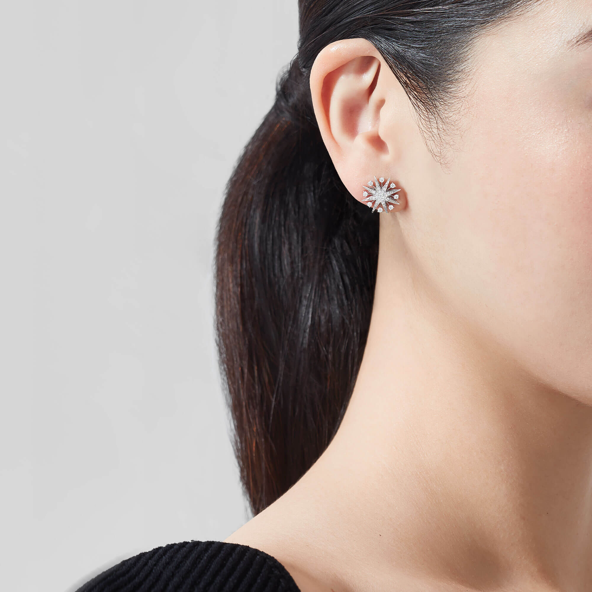 Garrard Starlight Mini Icons Diamond Stud Earrings In 18ct White Gold