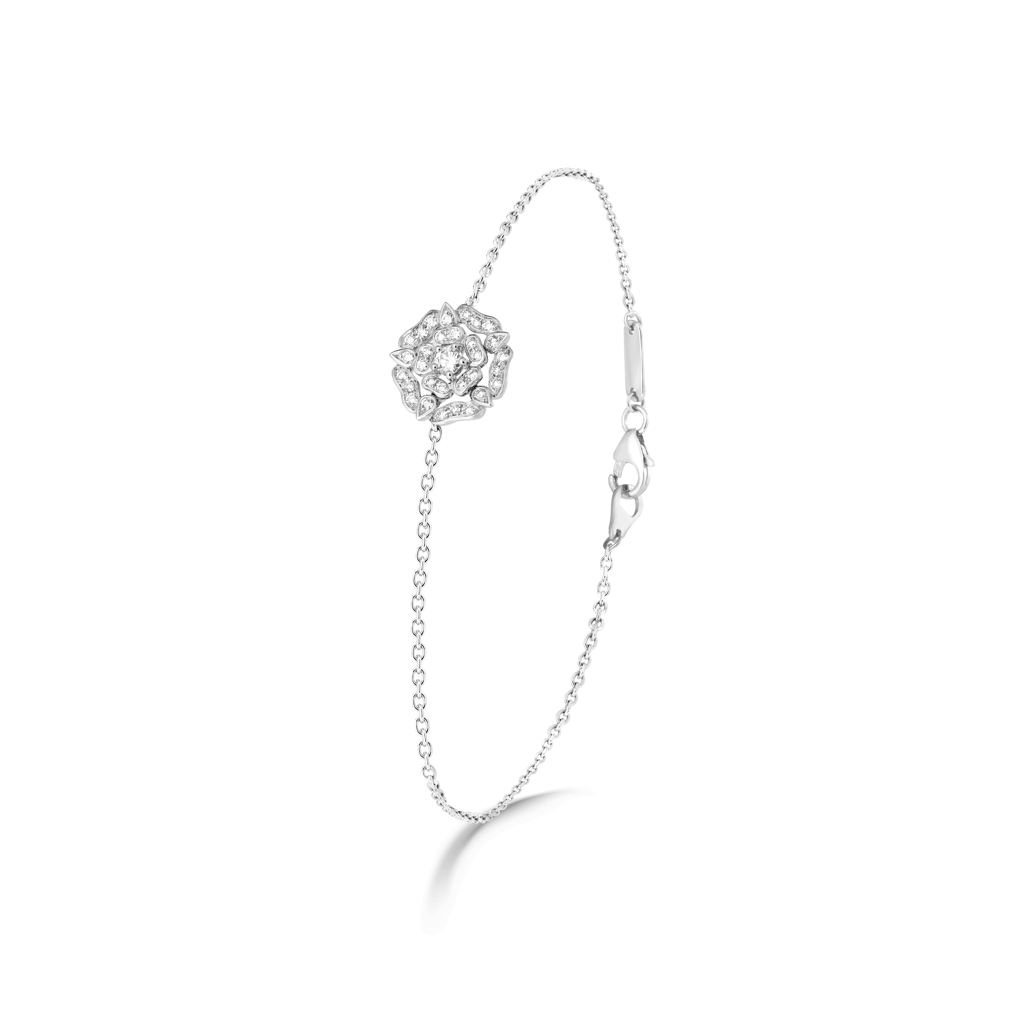 garrard Tudor Rose Mini Icons Diamond Bracelet In 18ct White Gold
