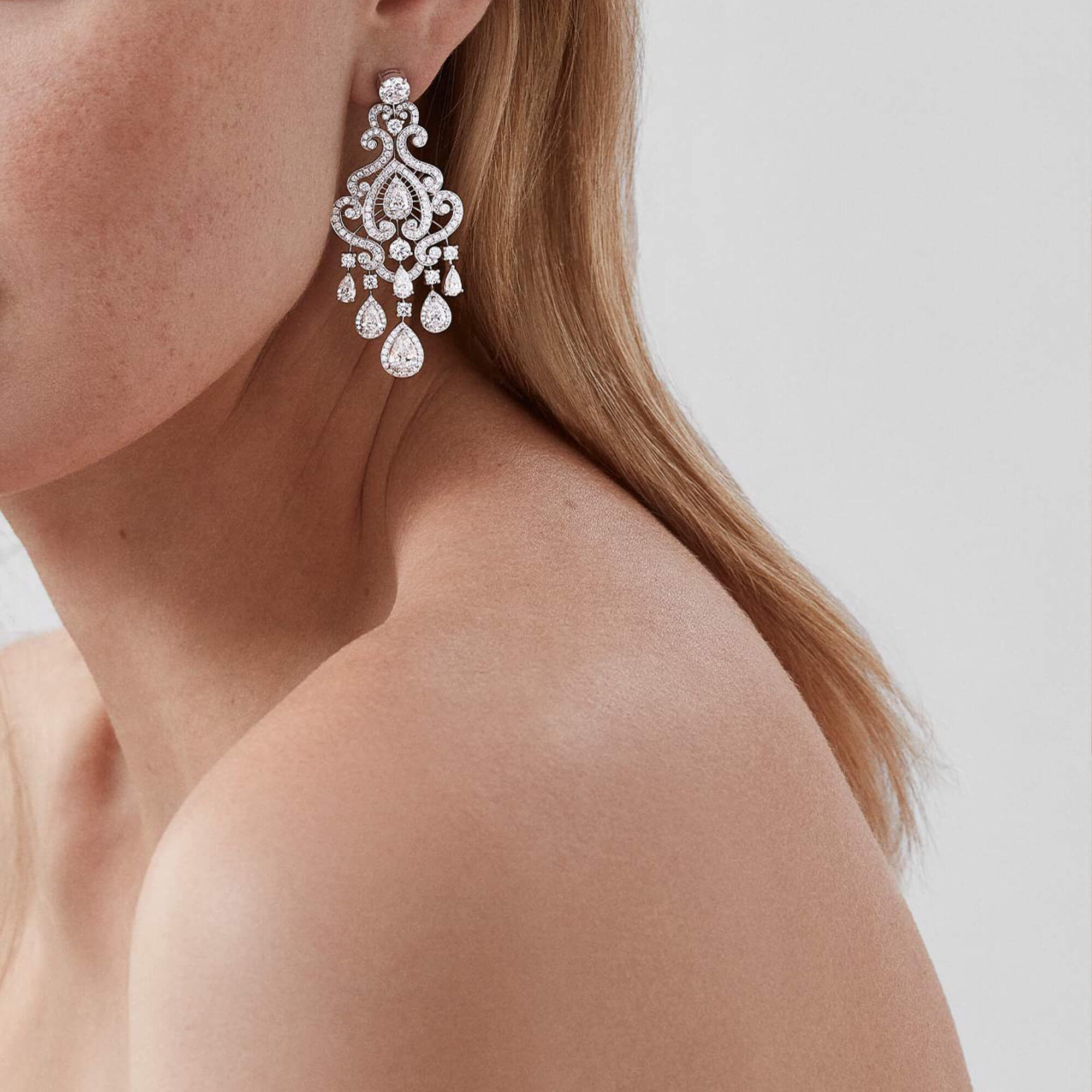 Garrard White Rose High Jewellery Diamond Earrings In 18ct White Gold