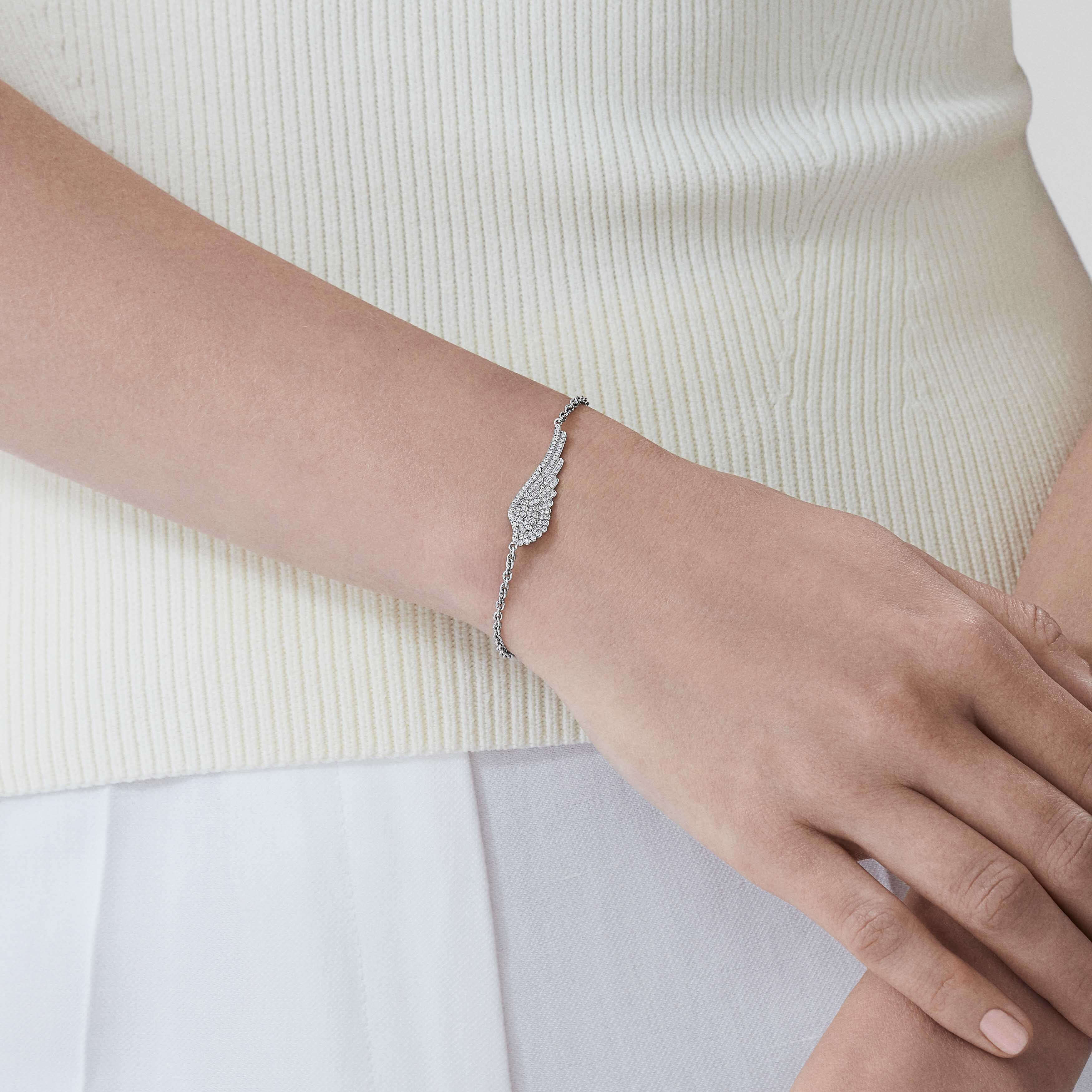 Garrard Wings Classic Mini Icons Diamond Bracelet In 18ct White Gold