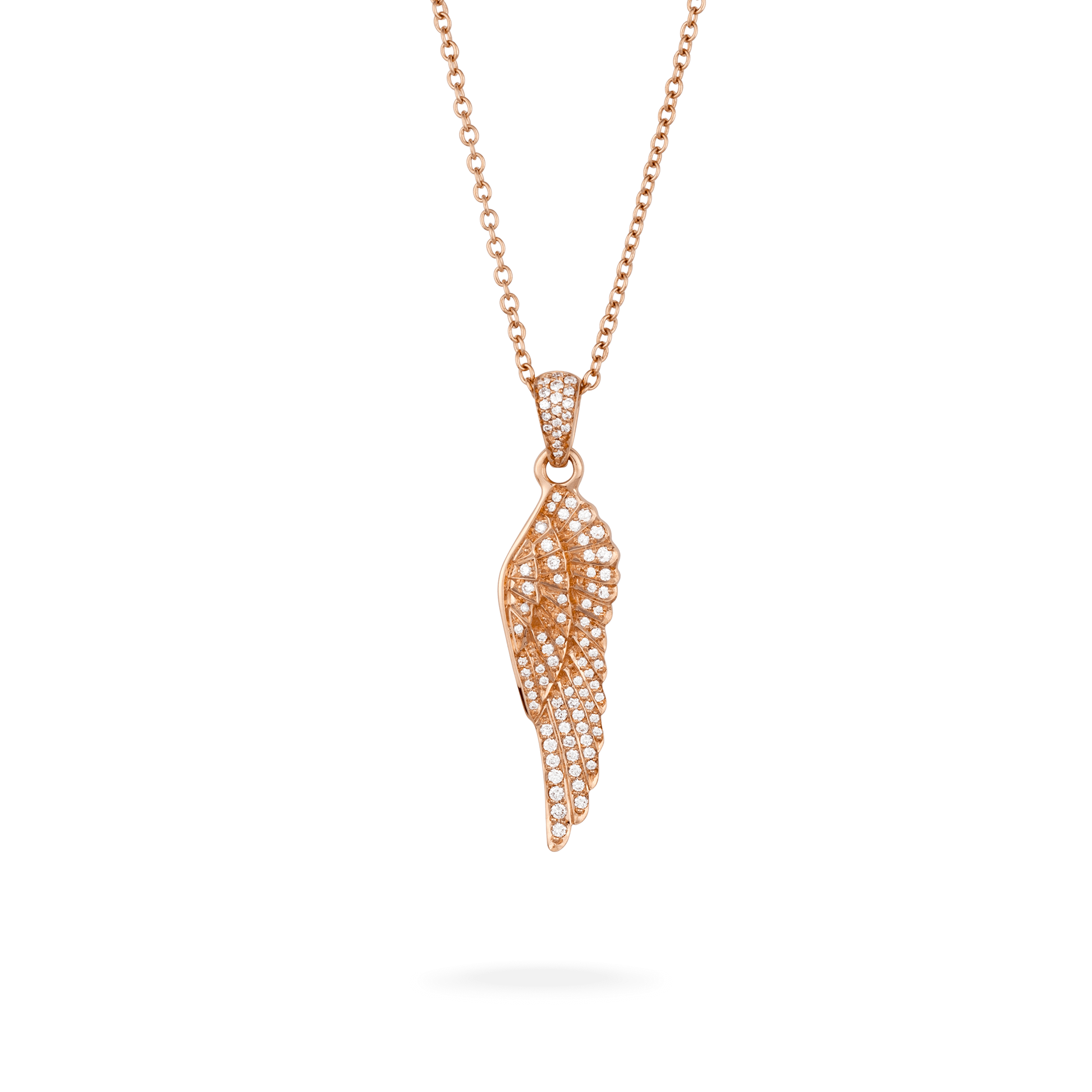 garrard Wings Classic Mini Icons Diamond Pendant In 18ct Rose Gold