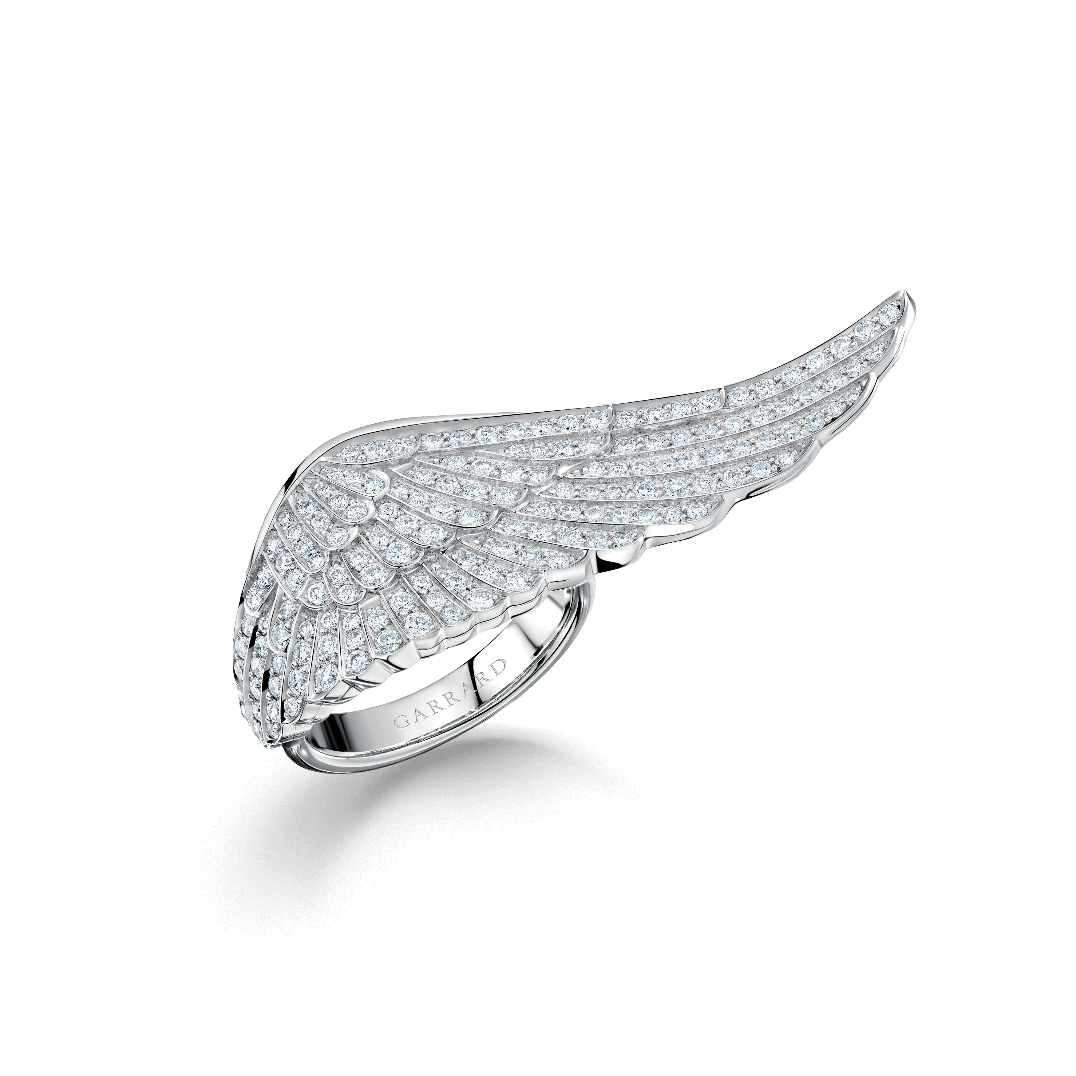garrard Wings Classic Mini Icons Diamond Ring In 18ct White Gold