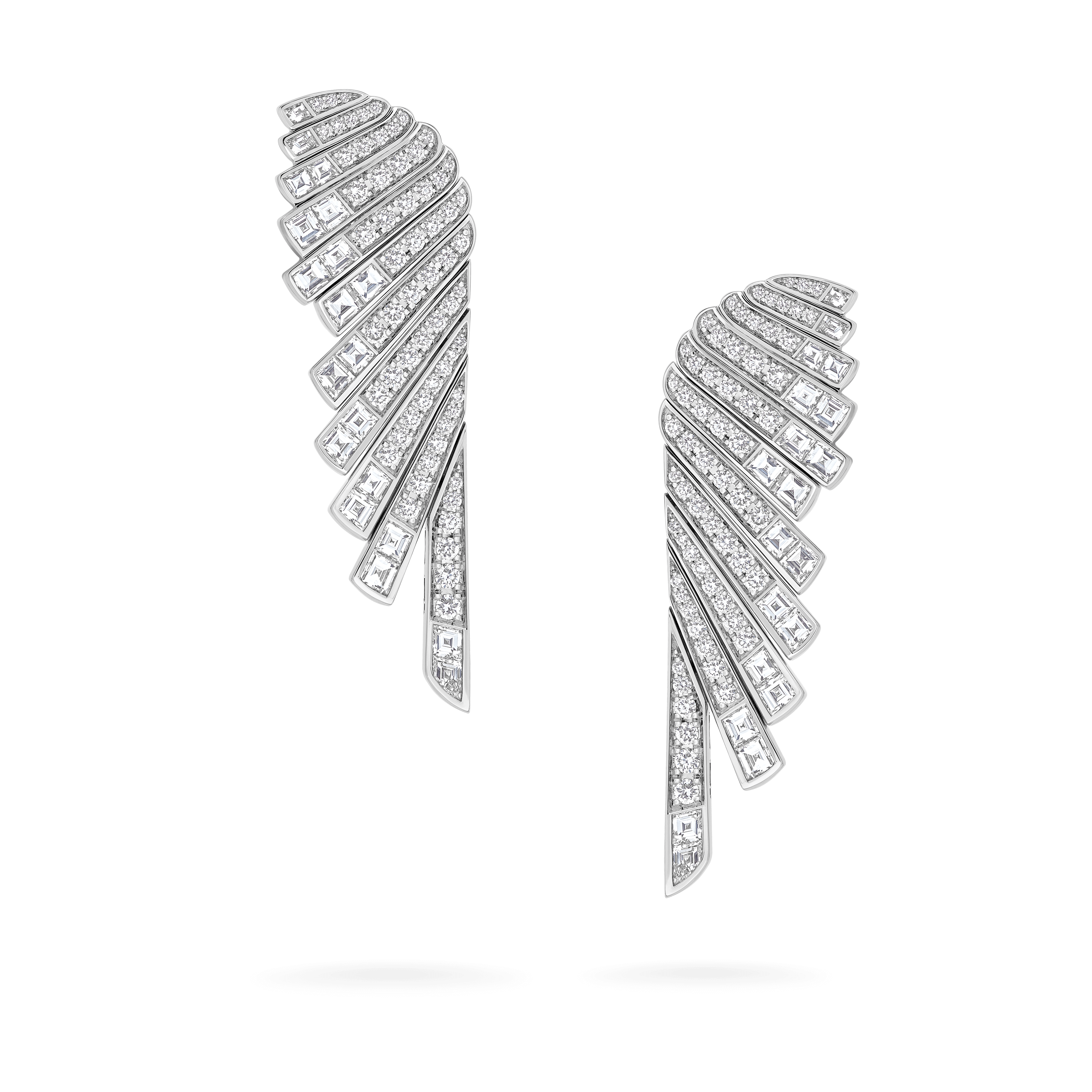 garrard Wings Rising Diamond Earrings In 18ct White Gold