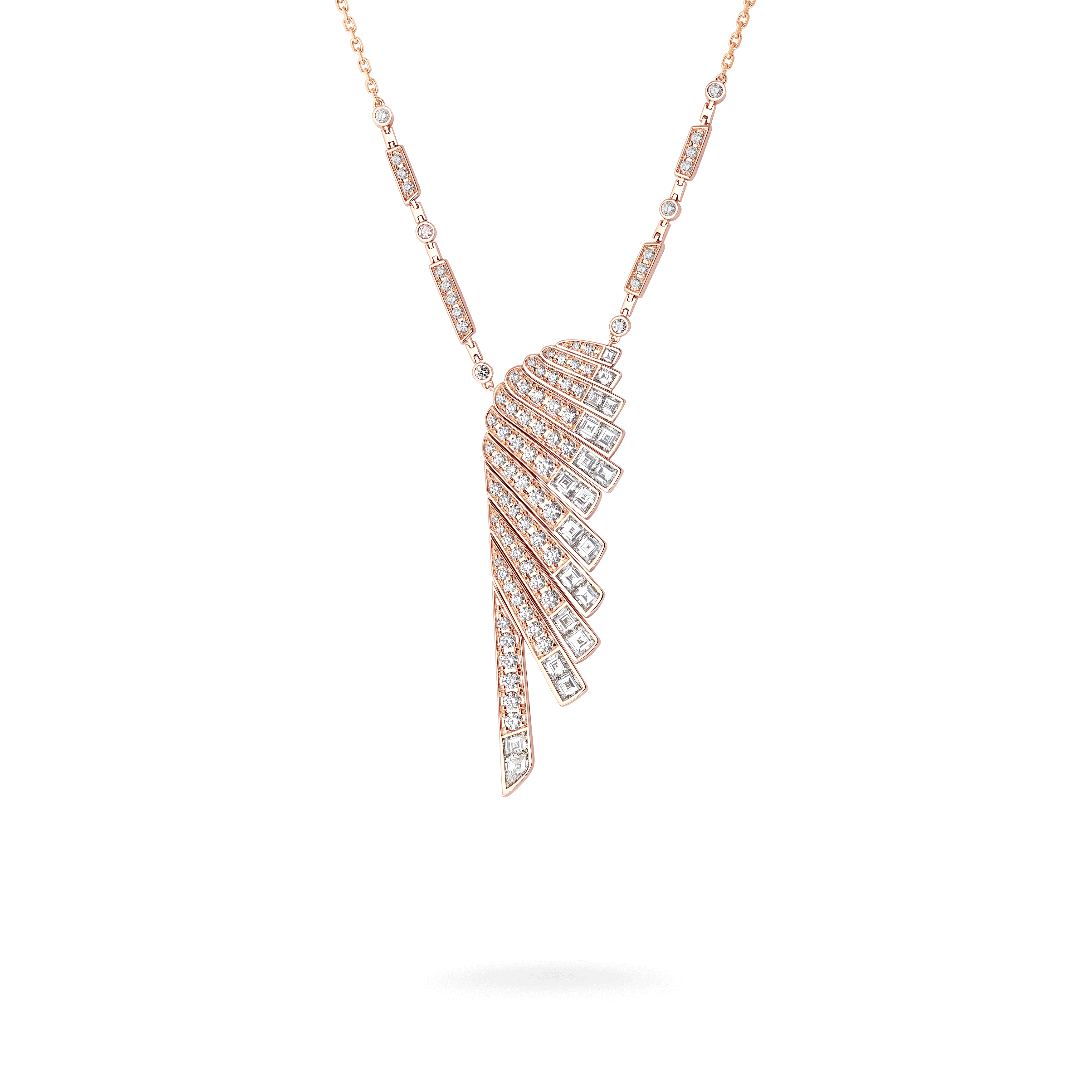 garrard Wings Rising Diamond Pendant In 18ct Rose Gold