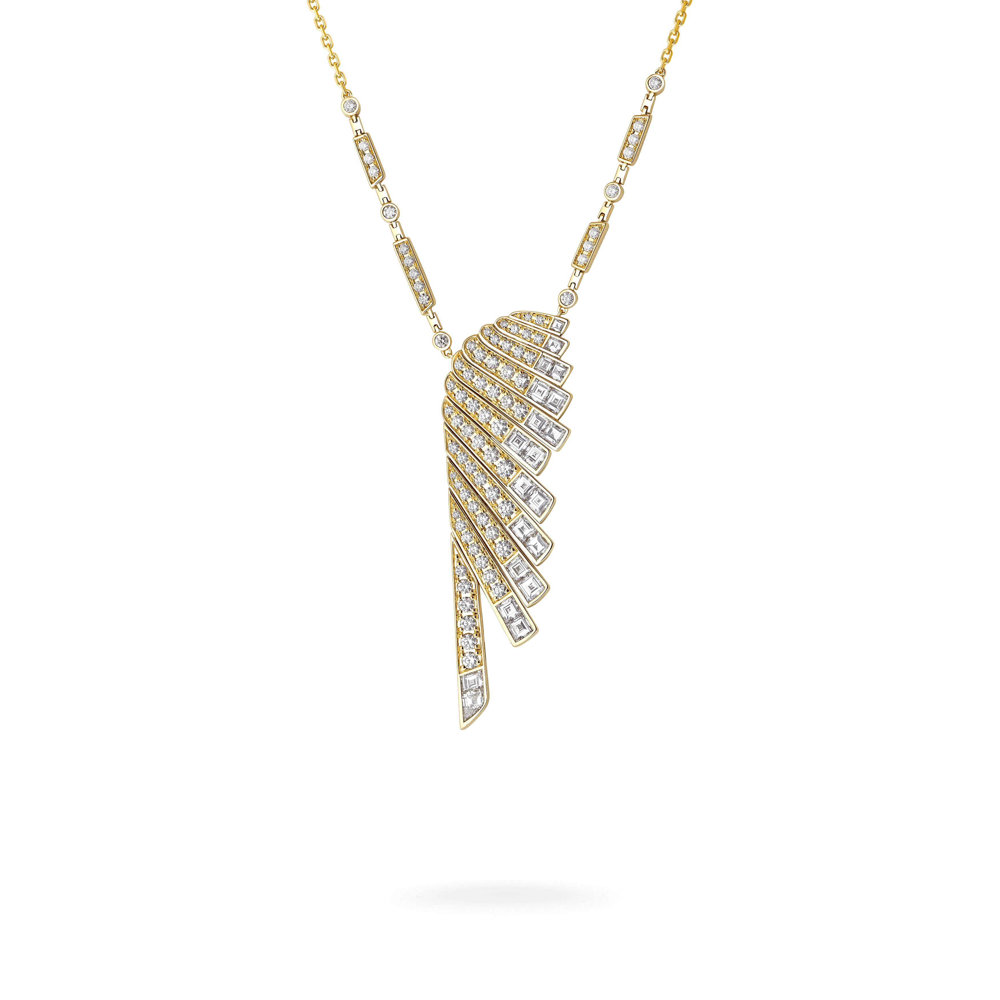 garrard Wings Rising Diamond Pendant In 18ct Yellow Gold