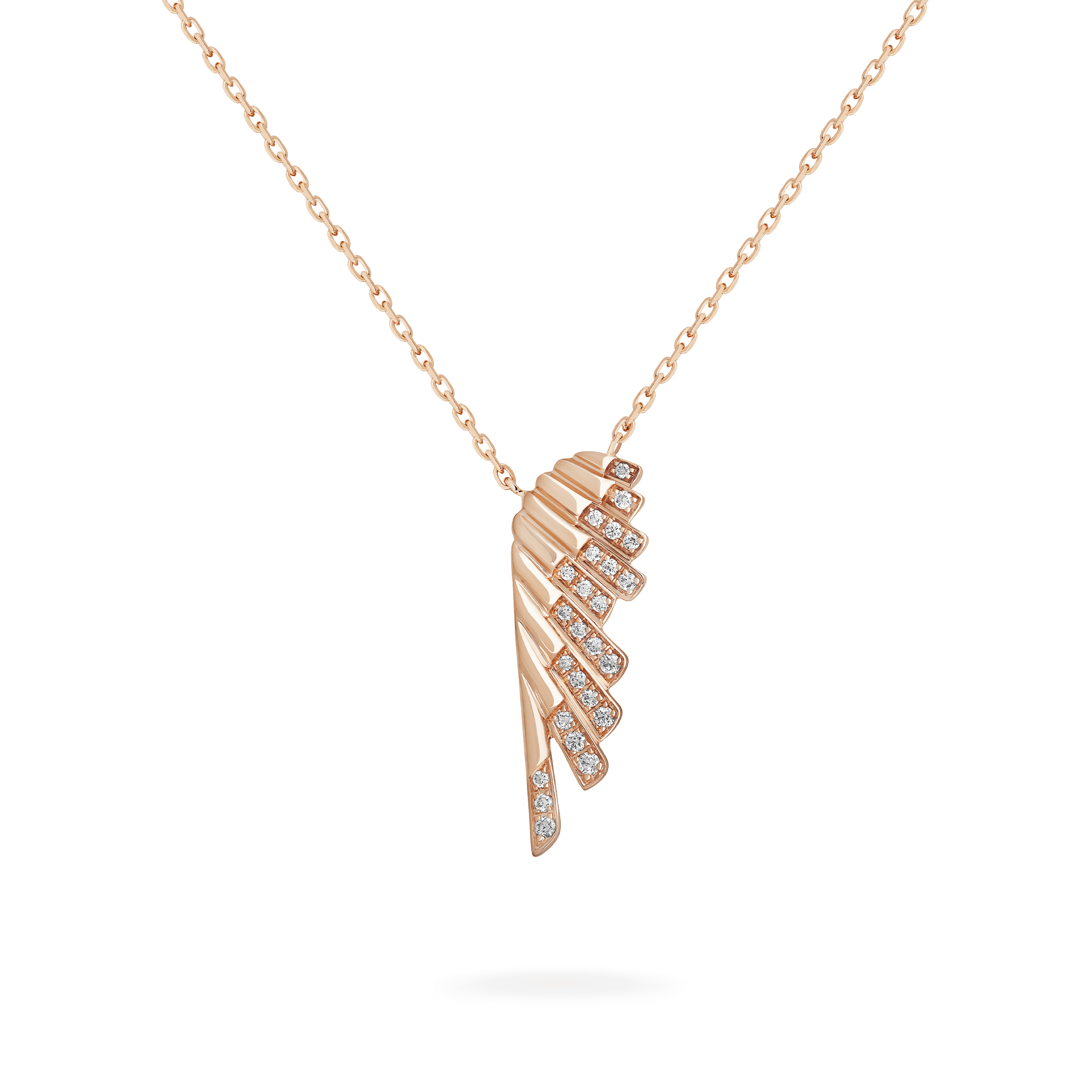 garrard Wings Rising Mini Icons Diamond Pendant In 18ct Rose Gold