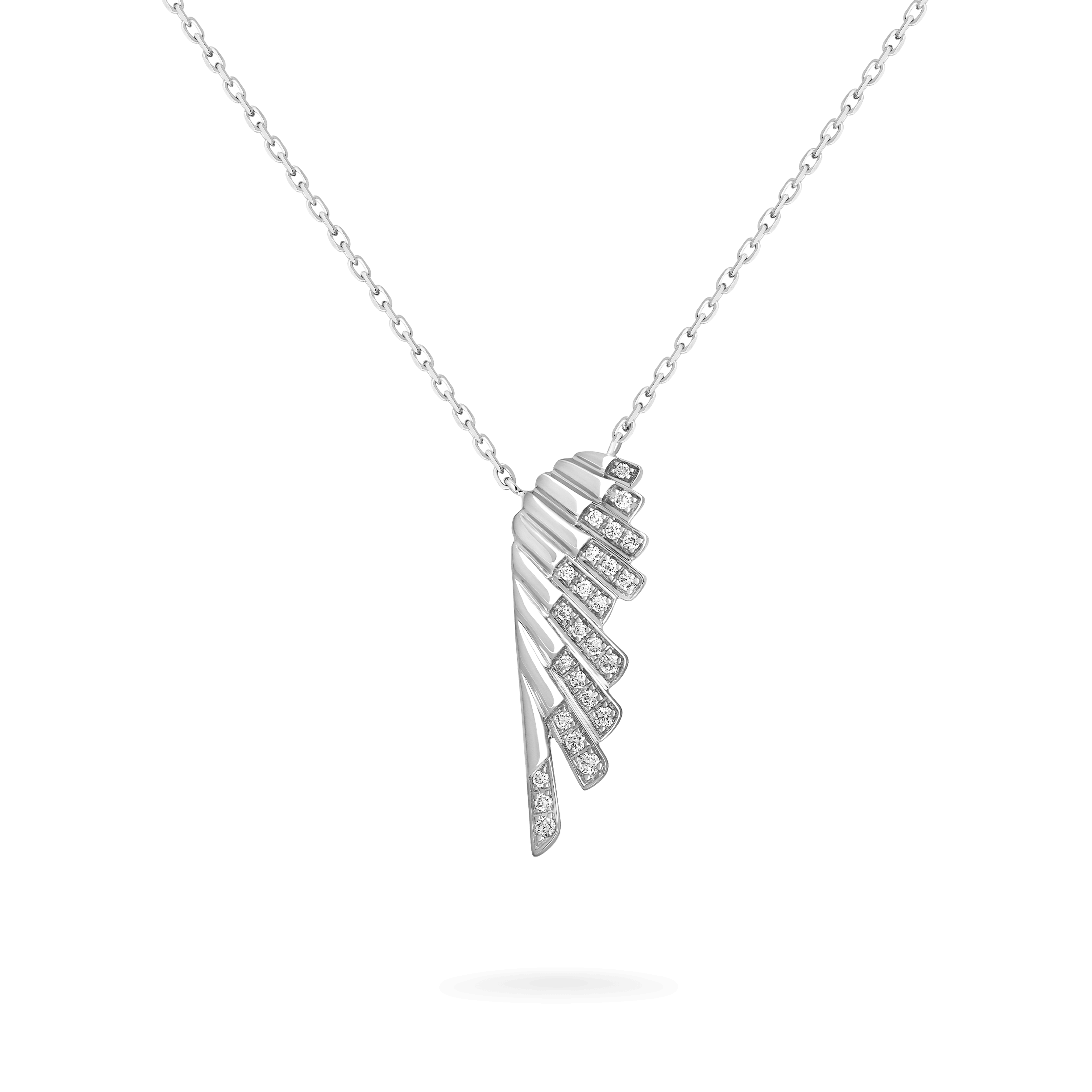 garrard Wings Rising Mini Icons Diamond Pendant In 18ct White Gold