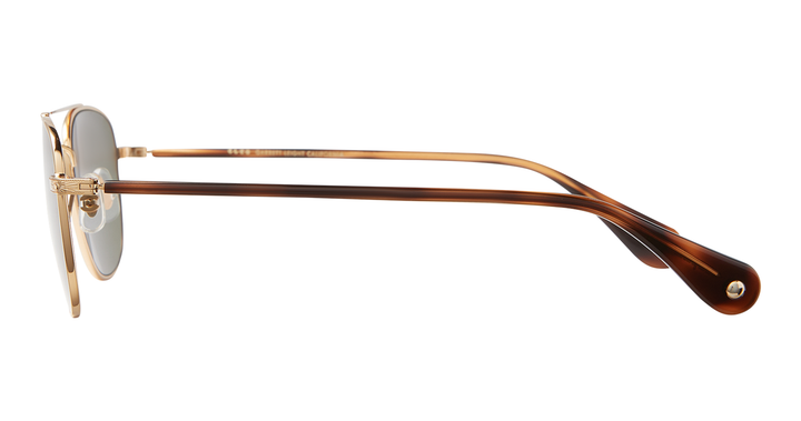 Garrett Leight CLUBHOUSE II SUN Gold-Spotted Brown Shell/Green