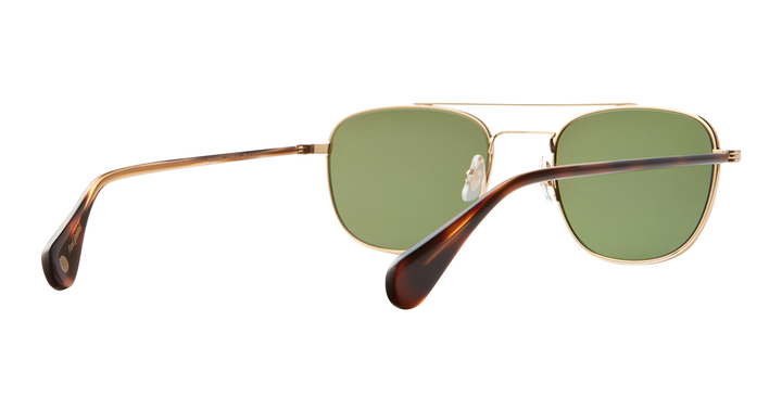 Garrett Leight CLUBHOUSE II SUN Gold-Spotted Brown Shell/Green
