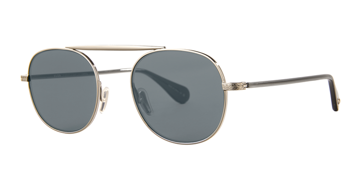 Garrett Leight VAN BUREN II SUN Silver-Sea Grey/Flat Pure Blue Smoke