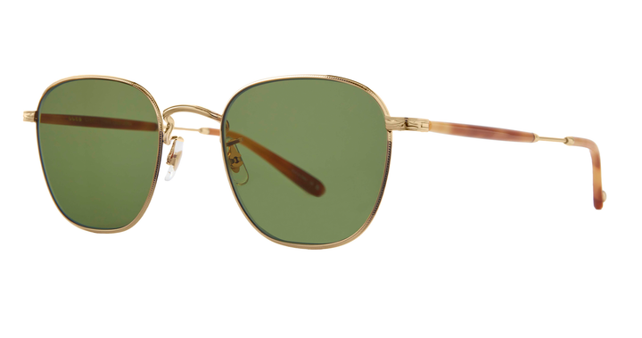 Garrett Leight WORLD SUN Gold-Ember Tortoise/Semi-Flat Green