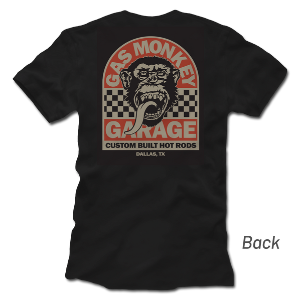gas monkey garage Checkered Arch Tee