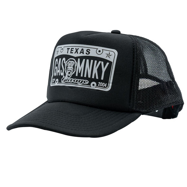 gas monkey garage License Plate Trucker Hat - Black