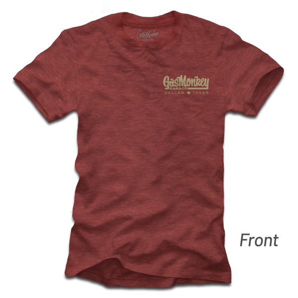 gas monkey garage Simple Logo Tee - Heather Red