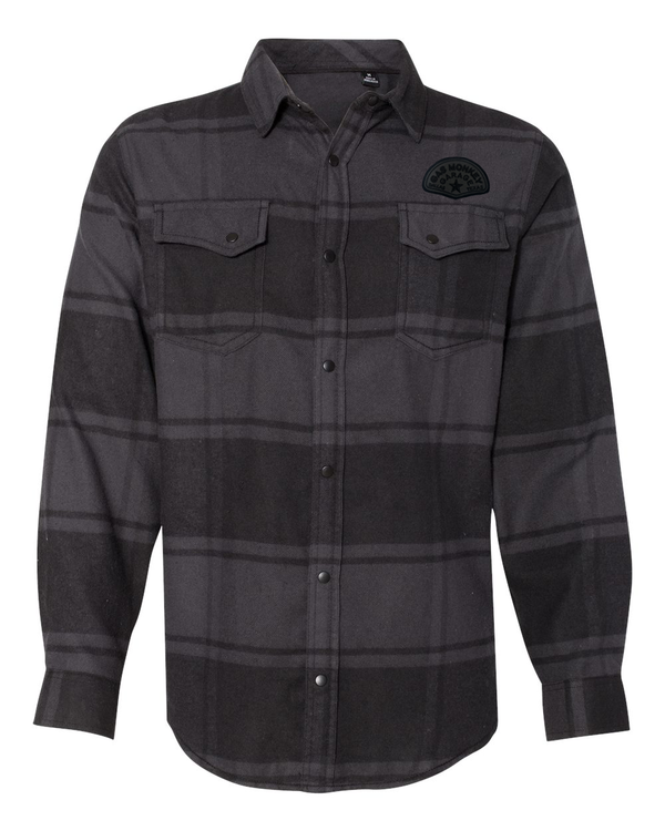 gas monkey garage Tachometer Snap Front Flannel - Black/Grey