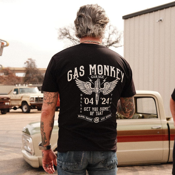 Gas Monkey Garage Winged Spark 20th Anniversary Tee
