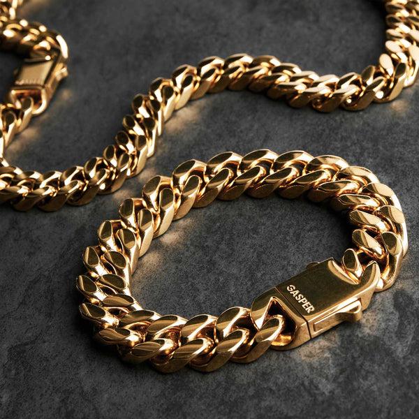 Gasper 12MM Cuban Bracelet Gold