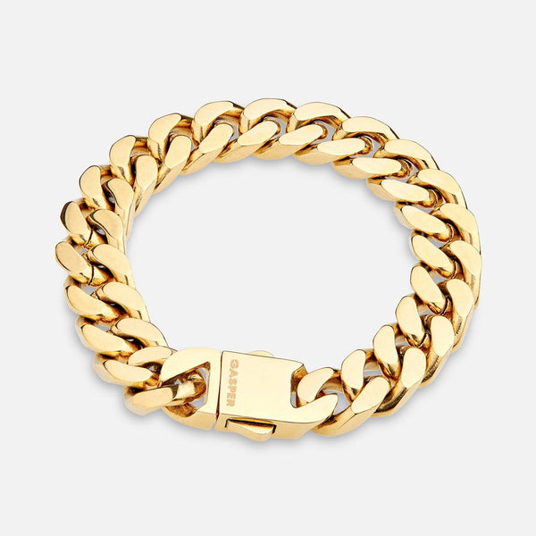 gasper 12MM Cuban Bracelet Gold