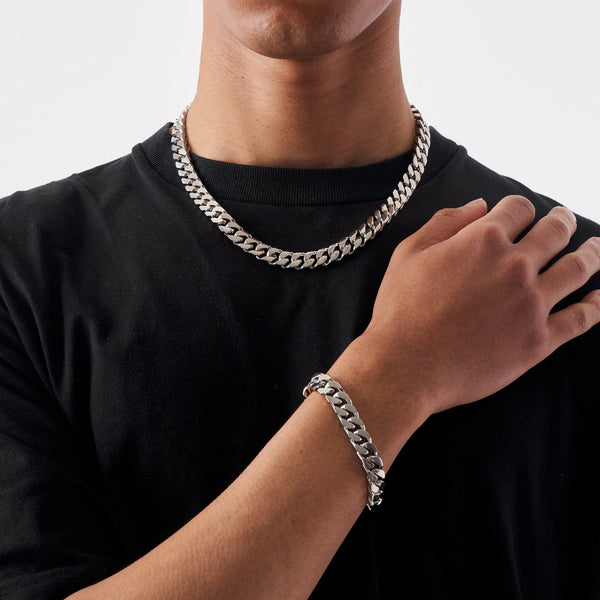 Gasper 12MM Cuban Set Silver