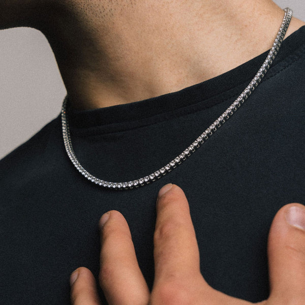 Gasper 3mm Tennis Necklace Silver