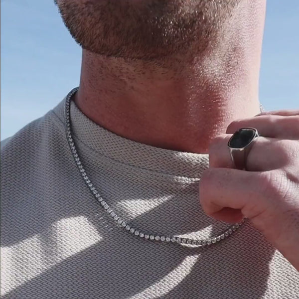 Gasper 3mm Tennis Necklace Silver