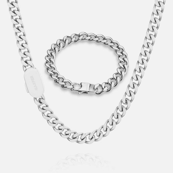 Gasper 8MM Cuban Set Silver