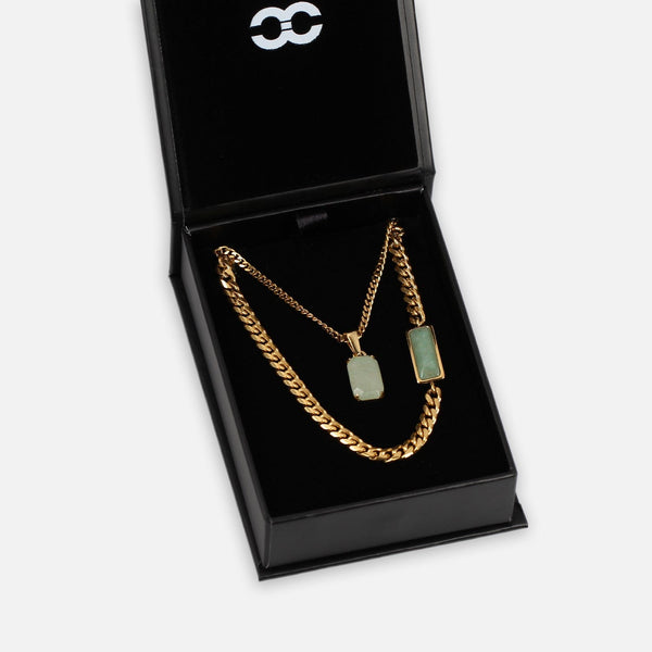 Gasper Aventurine Set Gold