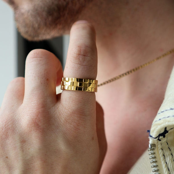 Gasper Checker Ring Gold