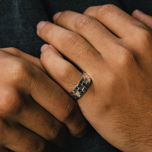 Gasper Checker Ring Silver